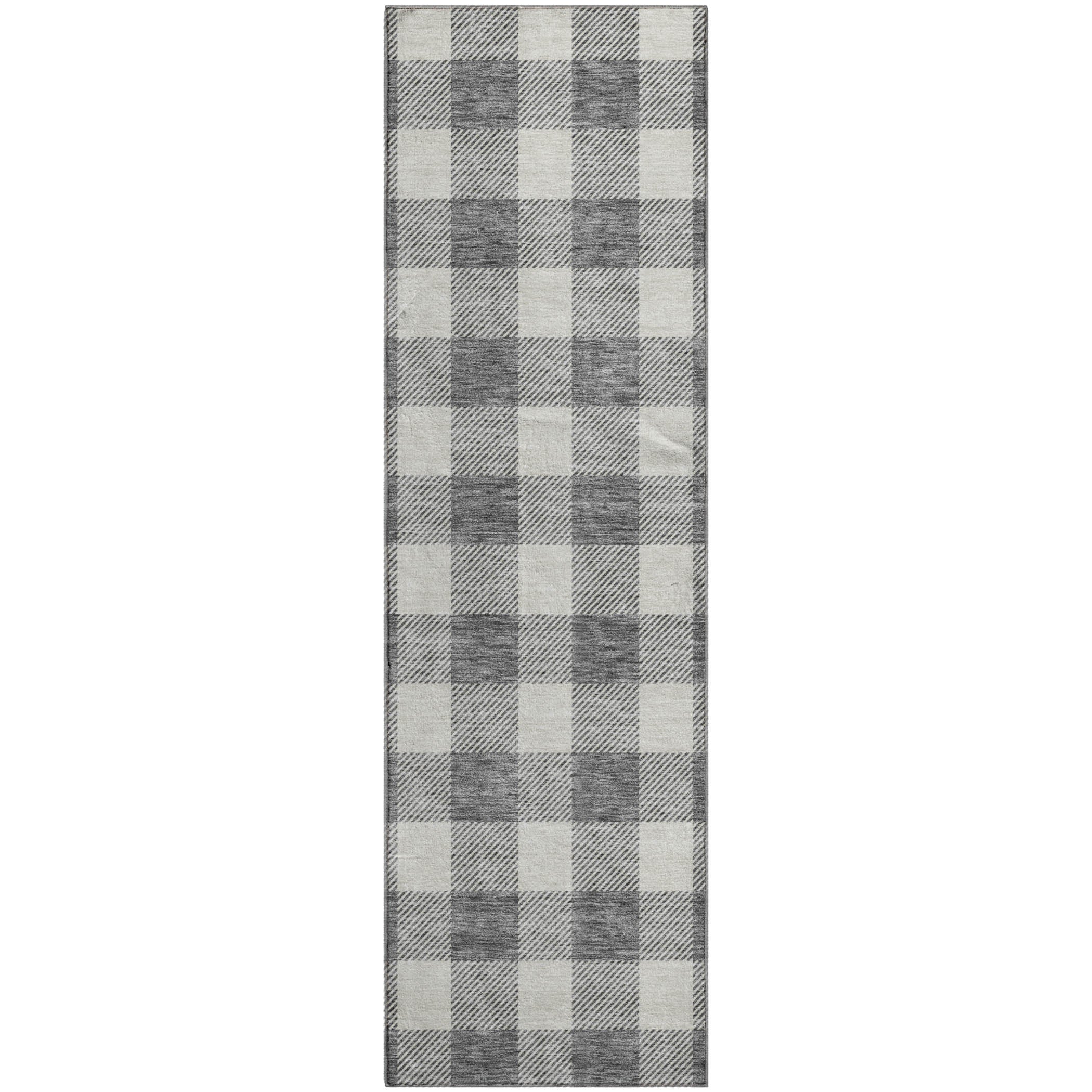 Kyoto Machine Washable Transitional Gray Rug 2'3" x 7'6" #shape_Runner