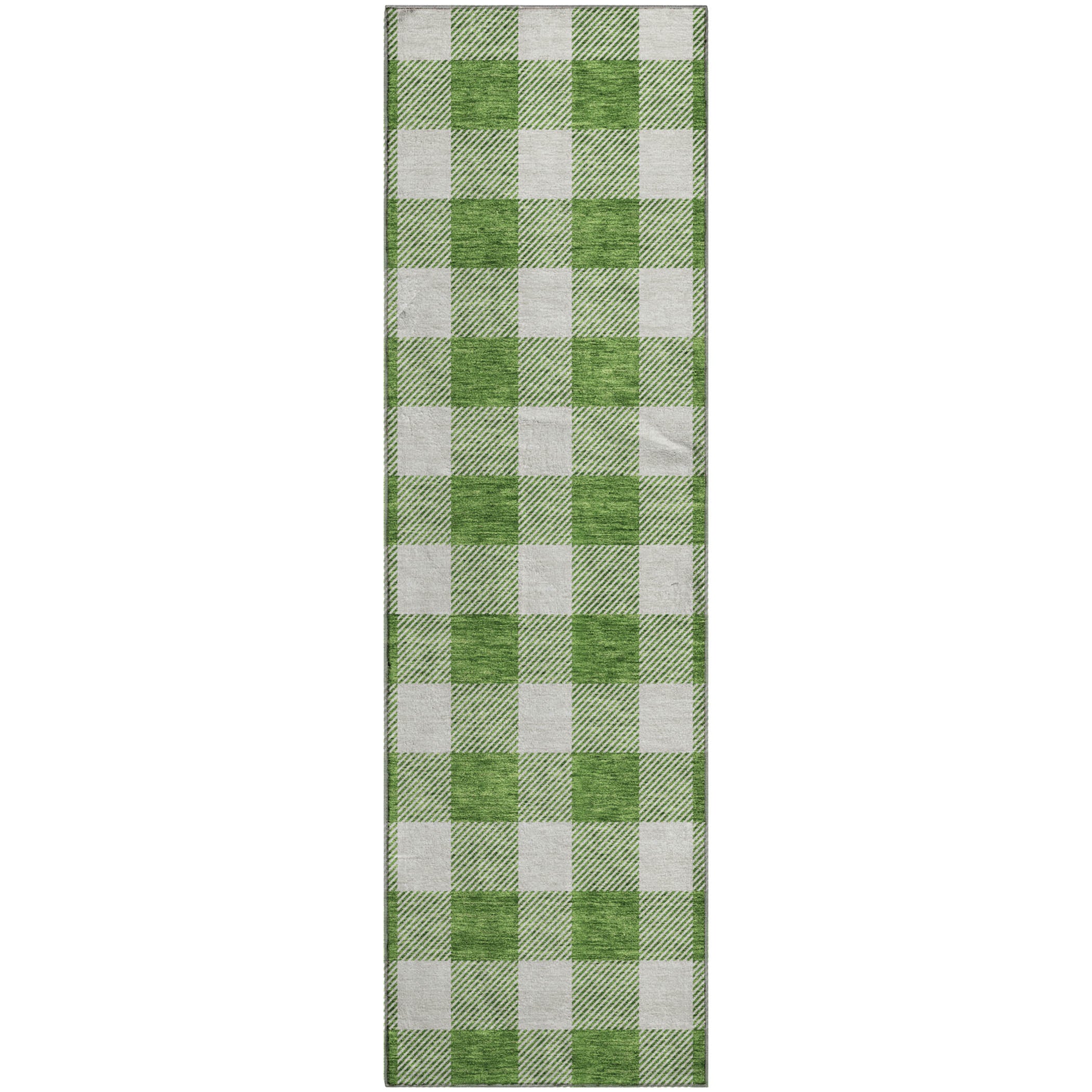 Kyoto Machine Washable Transitional Green Rug 2'3" x 7'6" #shape_Runner