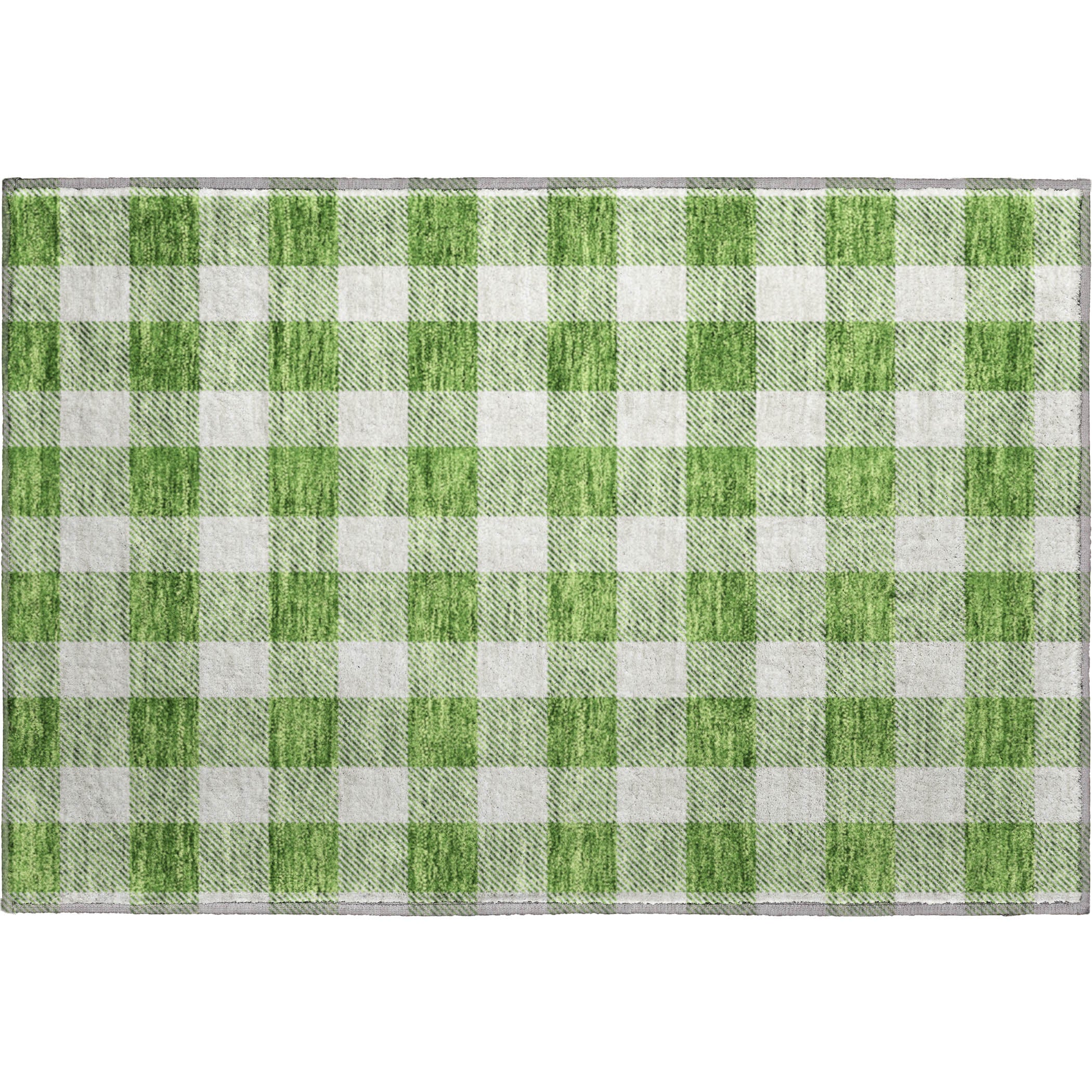 Kyoto Machine Washable Transitional Green Rug 1'8" x 2'6" #shape_Rectangle
