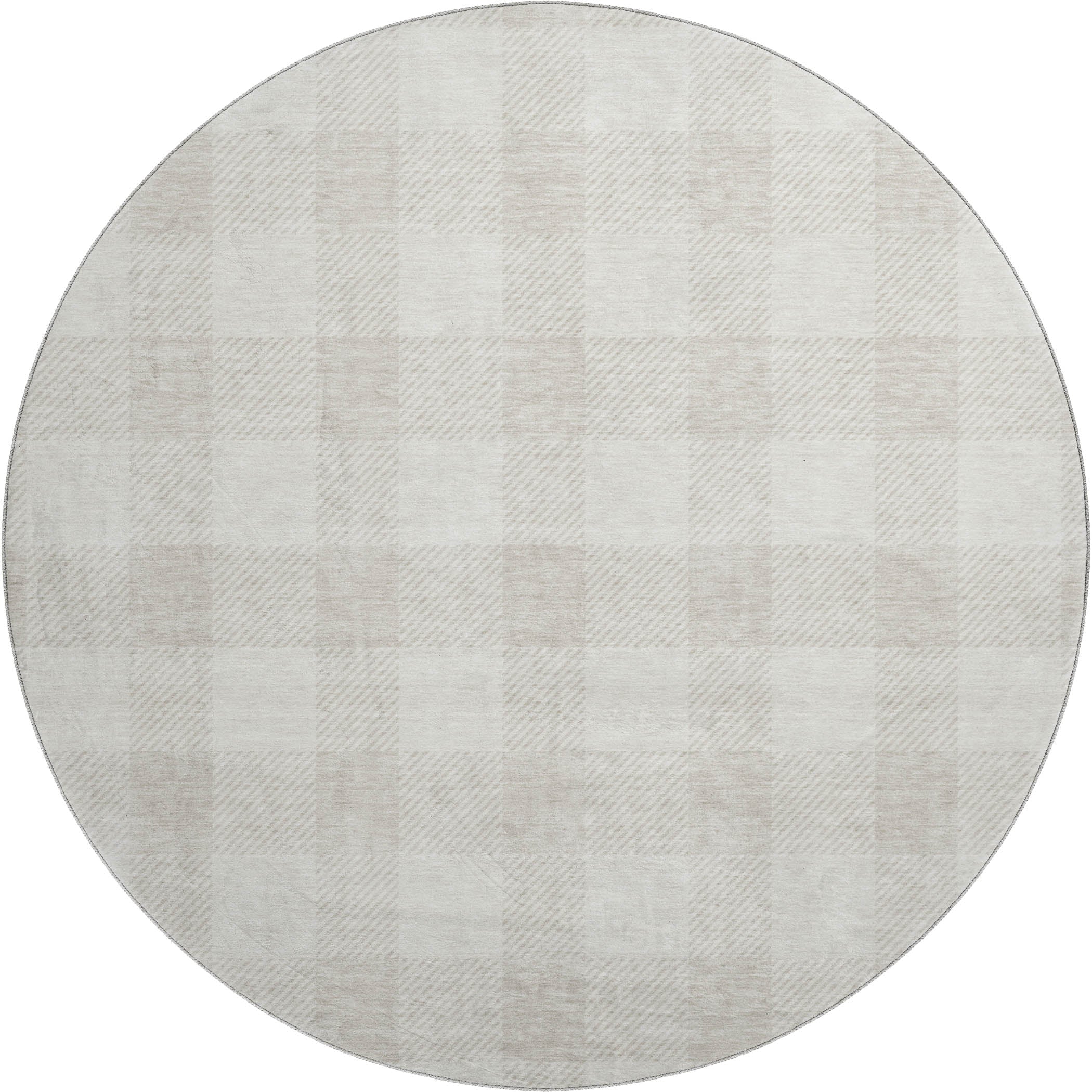 Kyoto Machine Washable Transitional Ivory Rug 8' x 8' #shape_Round