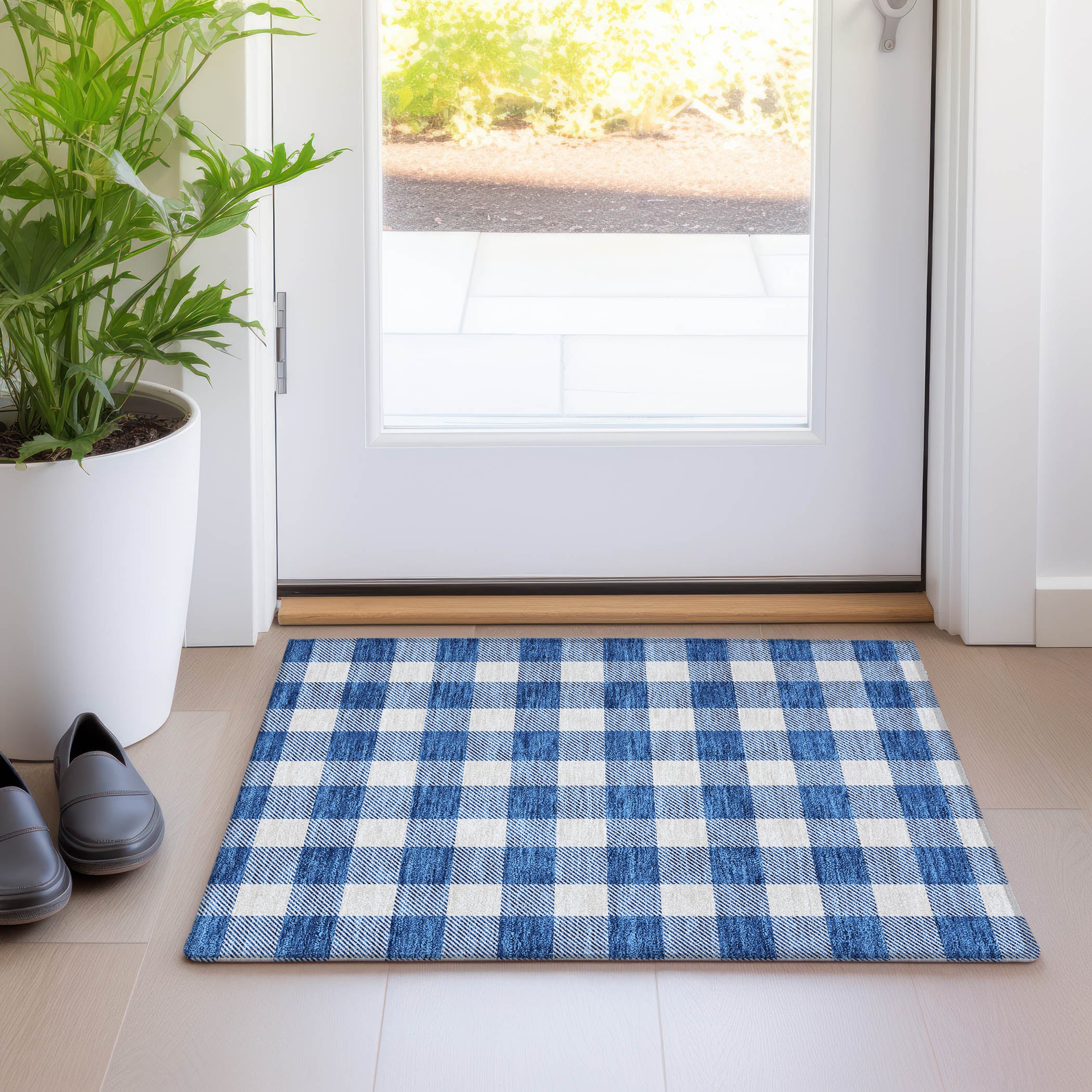 Kyoto Machine Washable Transitional Navy Blue Rug 1'8" x 2'6" #shape_Rectangle