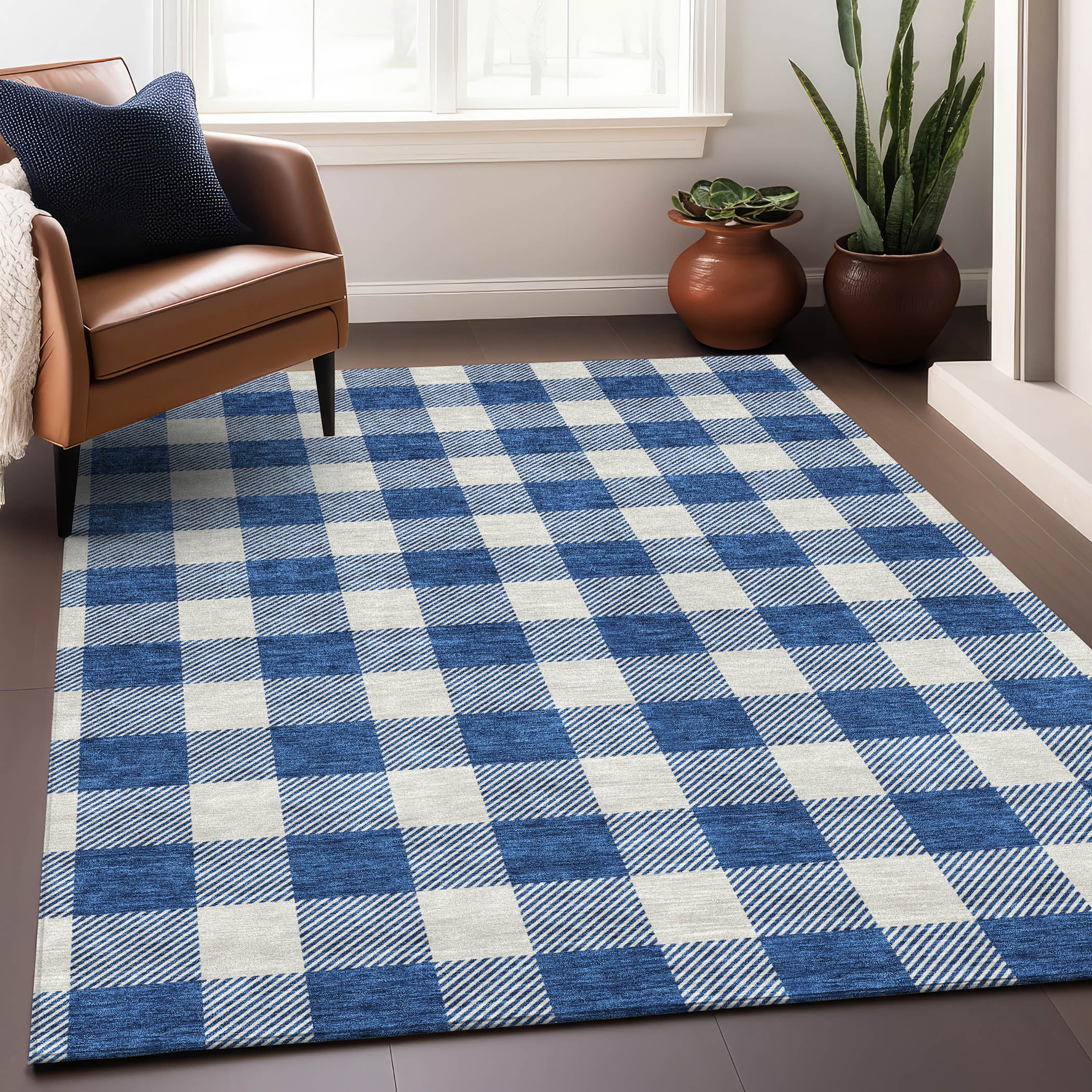 Kyoto Machine Washable Transitional Navy Blue Rug 2'6" x 3'10" #shape_Rectangle