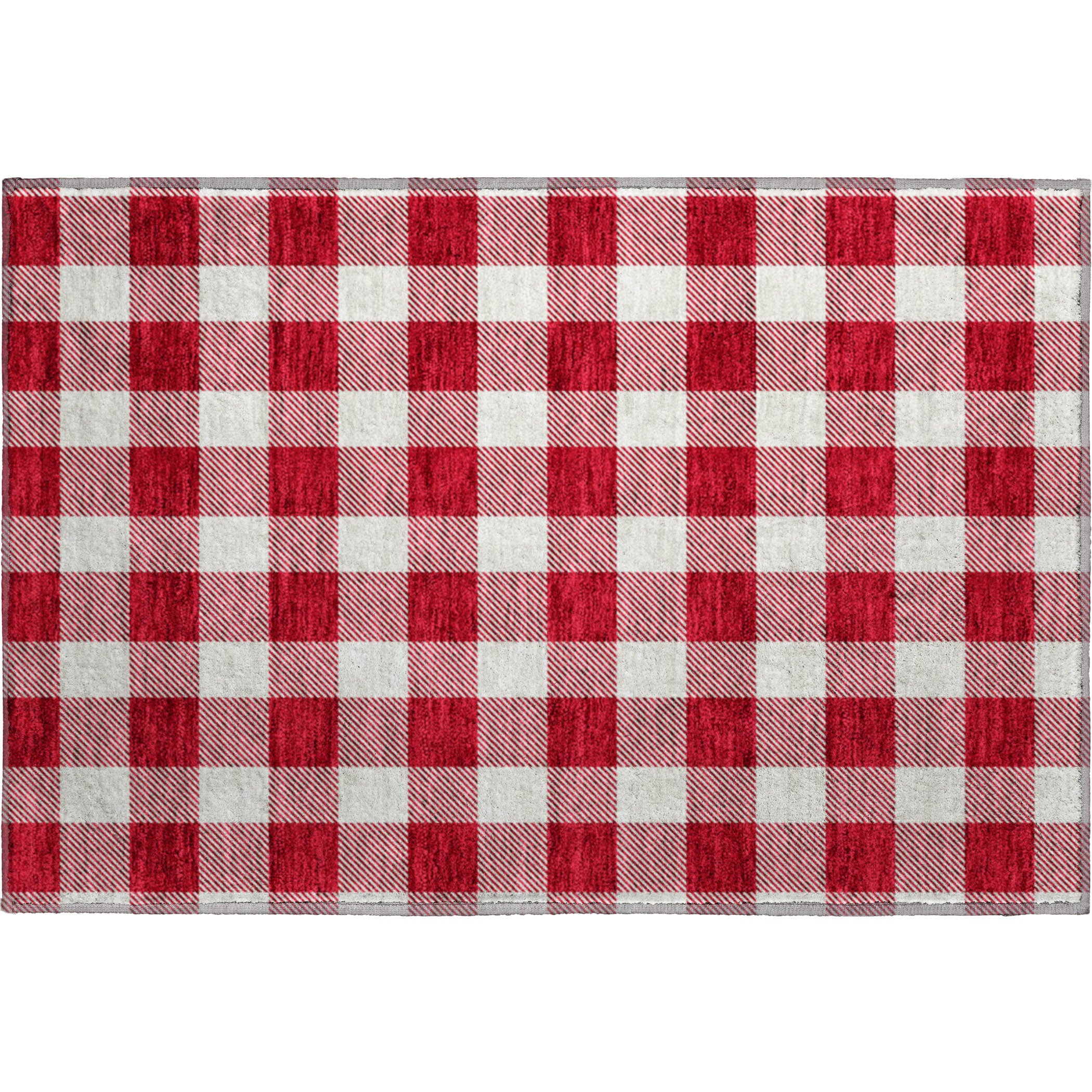Kyoto Machine Washable Transitional Red Rug 1'8" x 2'6" #shape_Rectangle