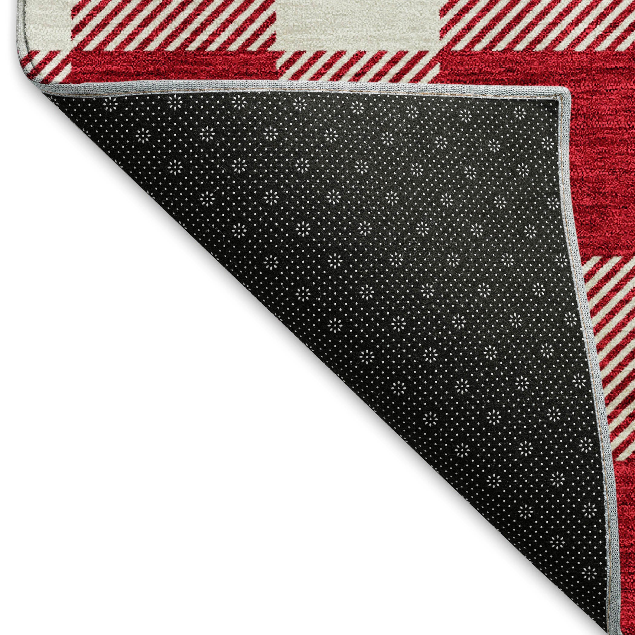Kyoto Machine Washable Transitional Red Rug 1'8" x 2'6" #shape_Rectangle