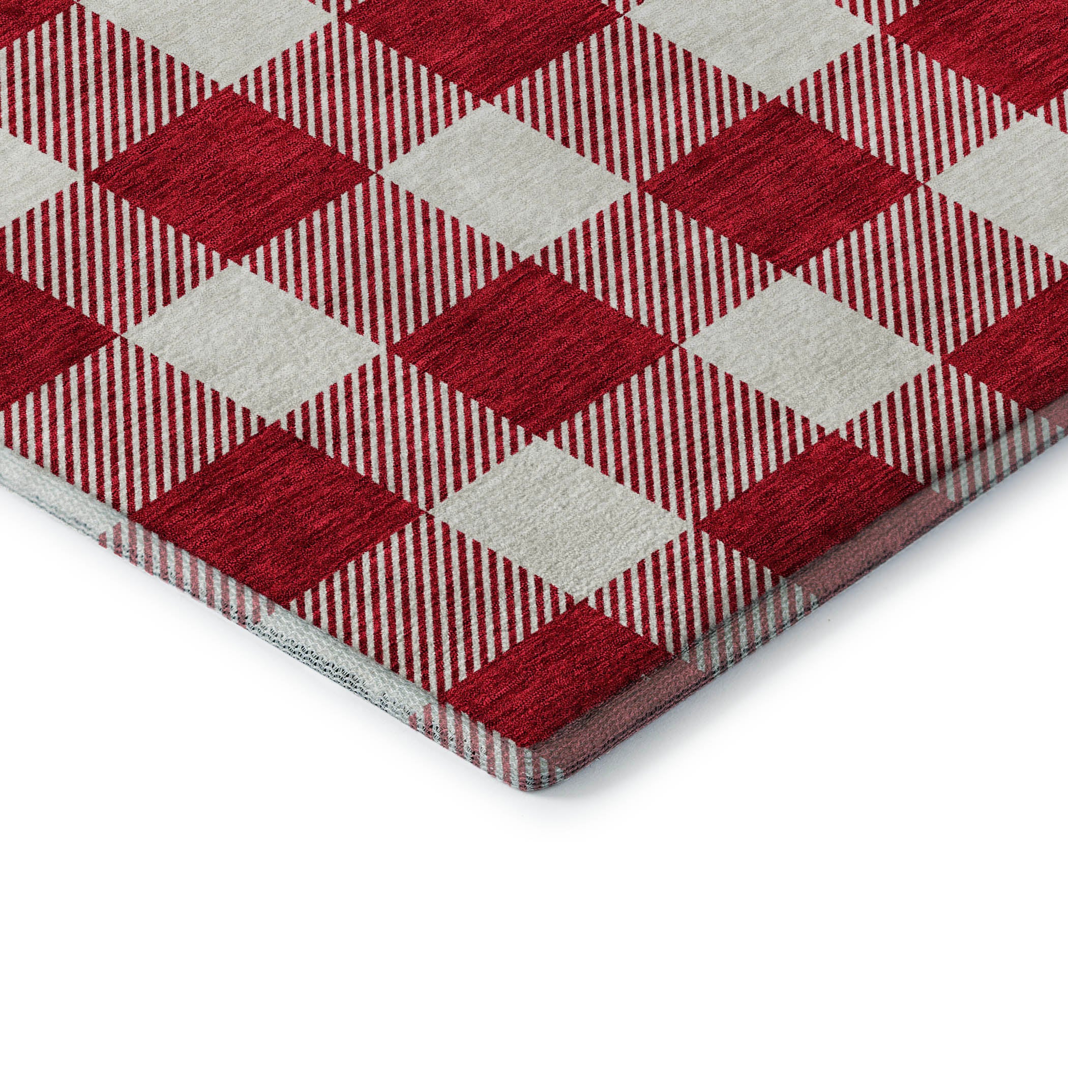 Kyoto Machine Washable Transitional Red Rug 1'8" x 2'6" #shape_Rectangle