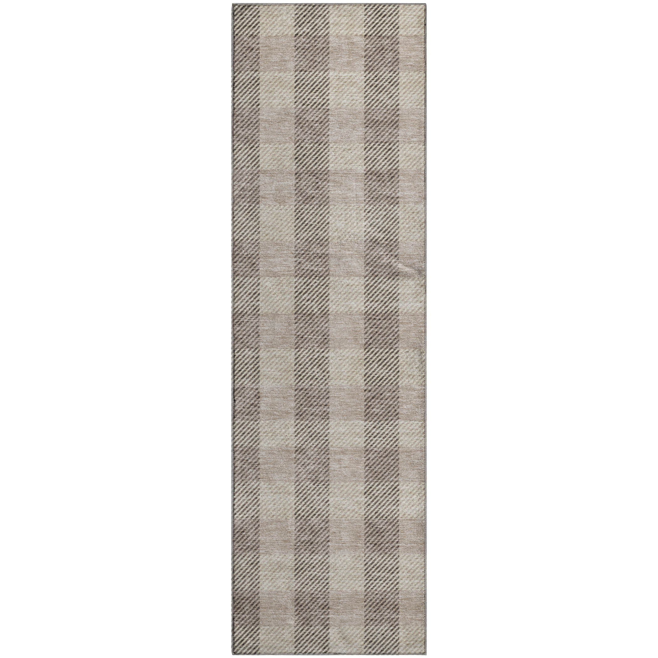 Bruges Machine Washable Transitional Beige Brown Rug 2'3" x 7'6" #shape_Runner