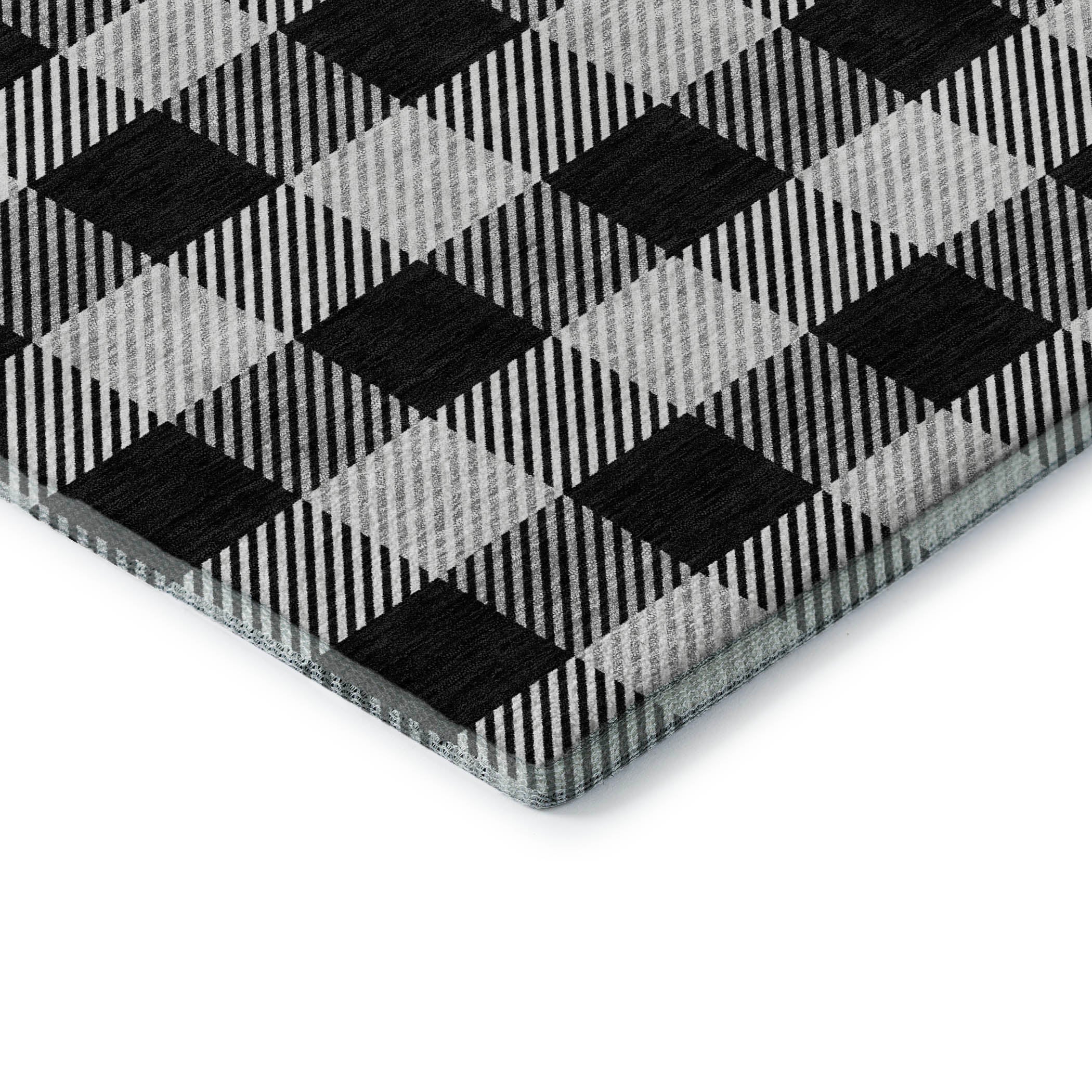 Bruges Machine Washable Transitional Black Rug 1'8" x 2'6" #shape_Rectangle