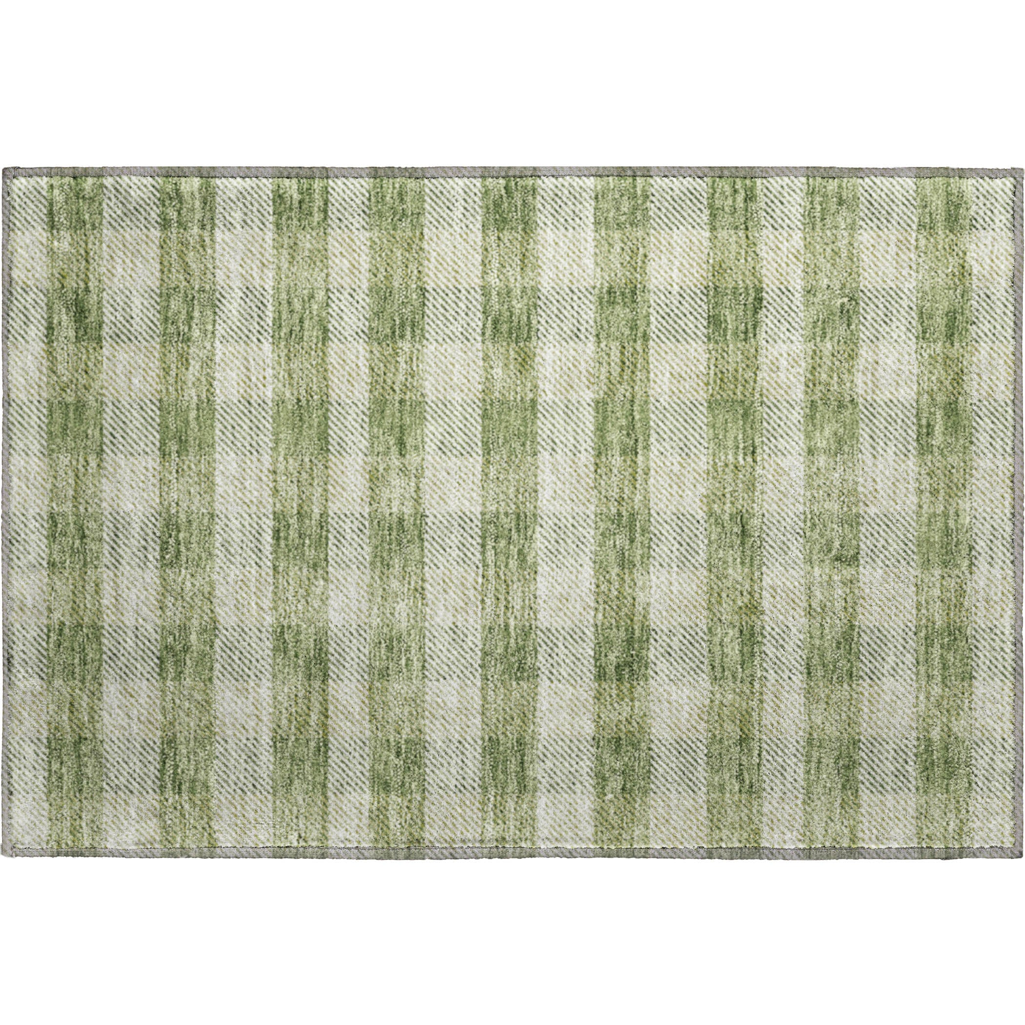 Bruges Machine Washable Transitional Green Rug 1'8" x 2'6" #shape_Rectangle
