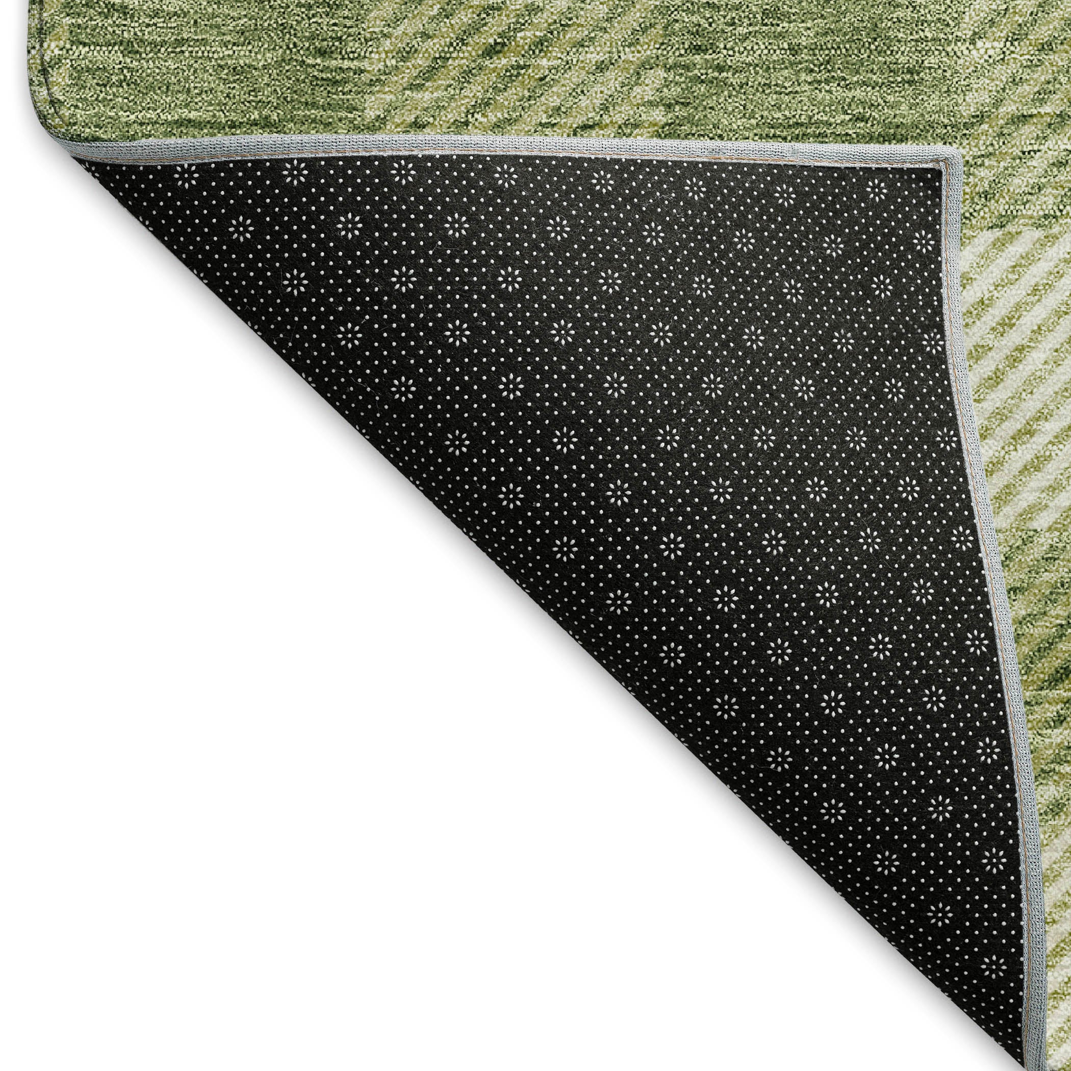 Bruges Machine Washable Transitional Green Rug 1'8" x 2'6" #shape_Rectangle