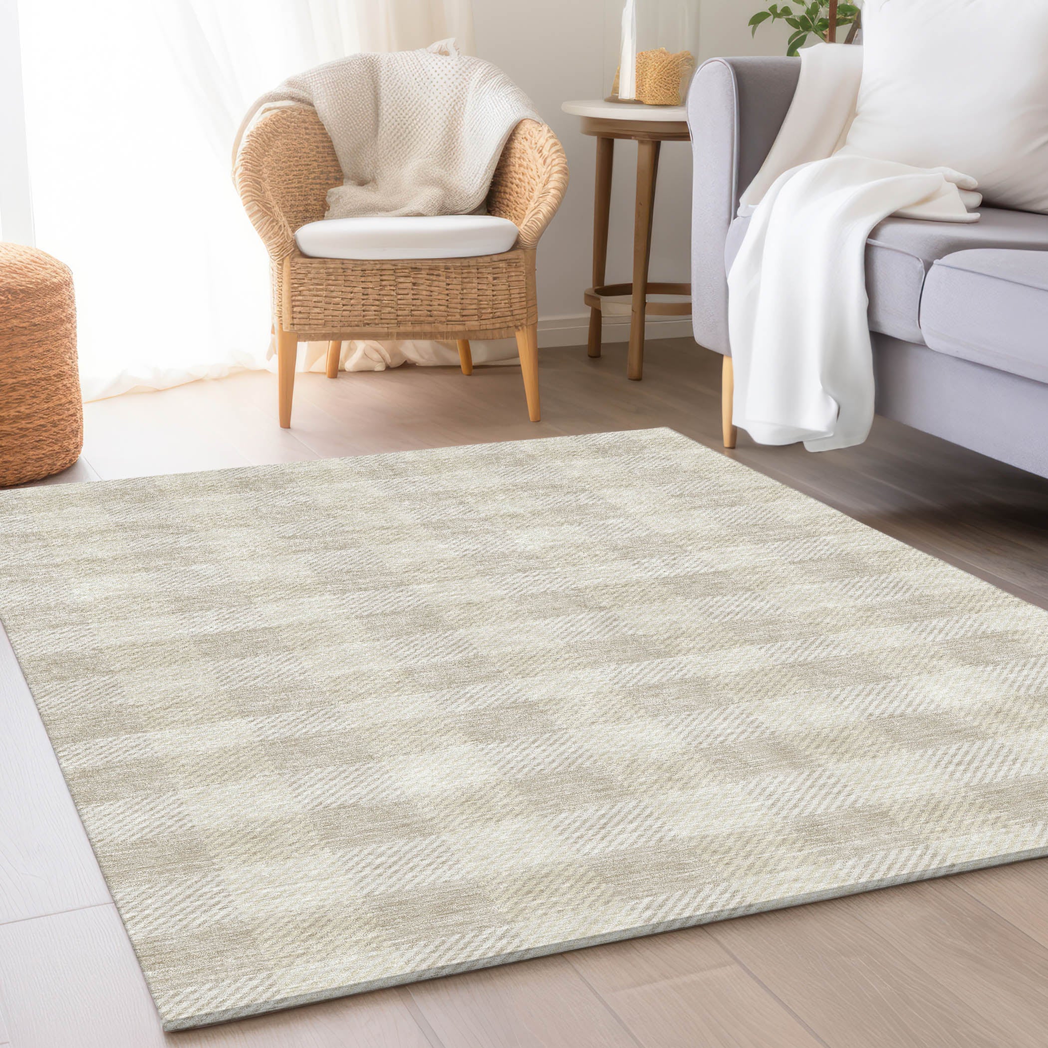 Bruges Machine Washable Transitional Ivory Rug 2'6" x 3'10" #shape_Rectangle