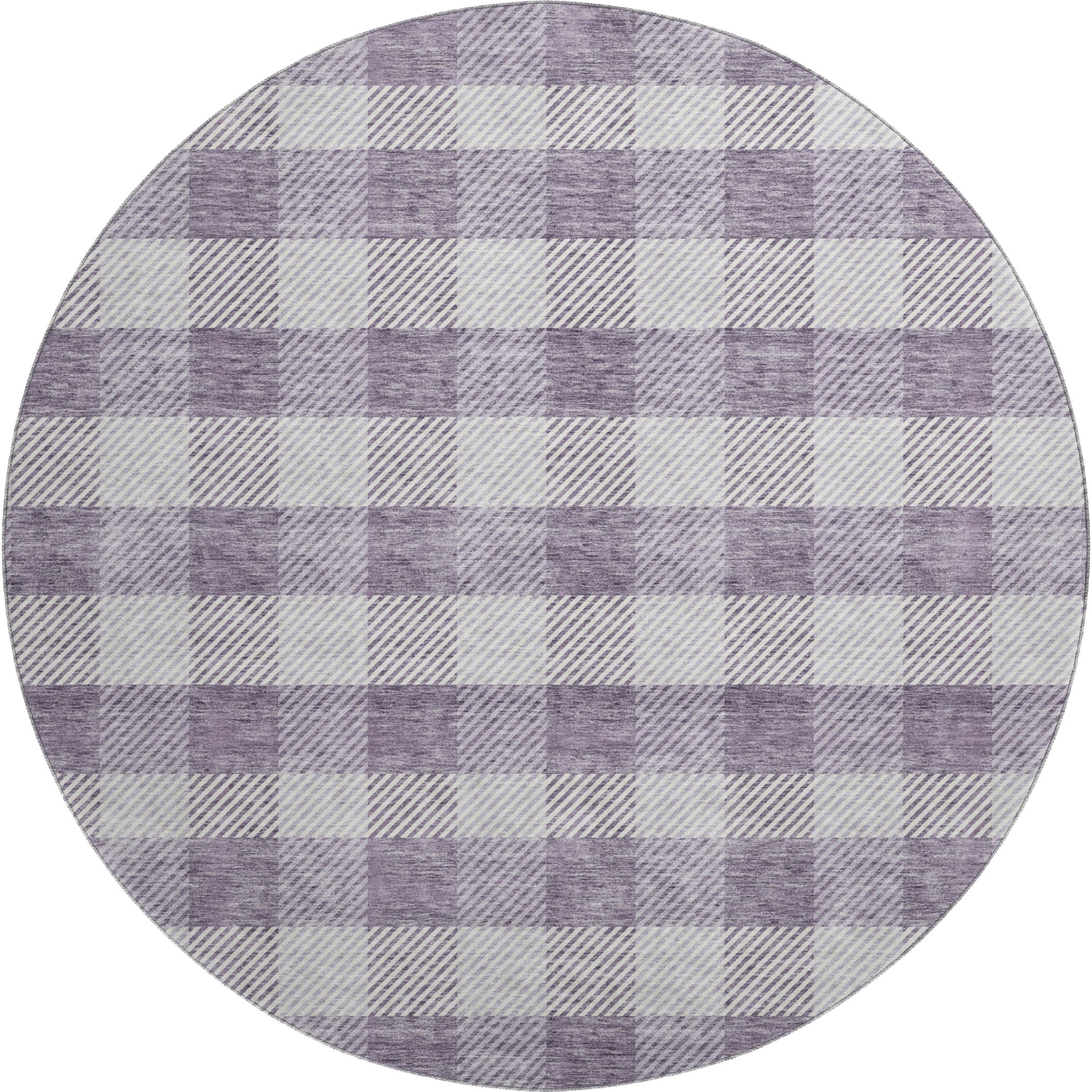 Bruges Machine Washable Transitional Lavender Purple Rug 8' x 8' #shape_Round