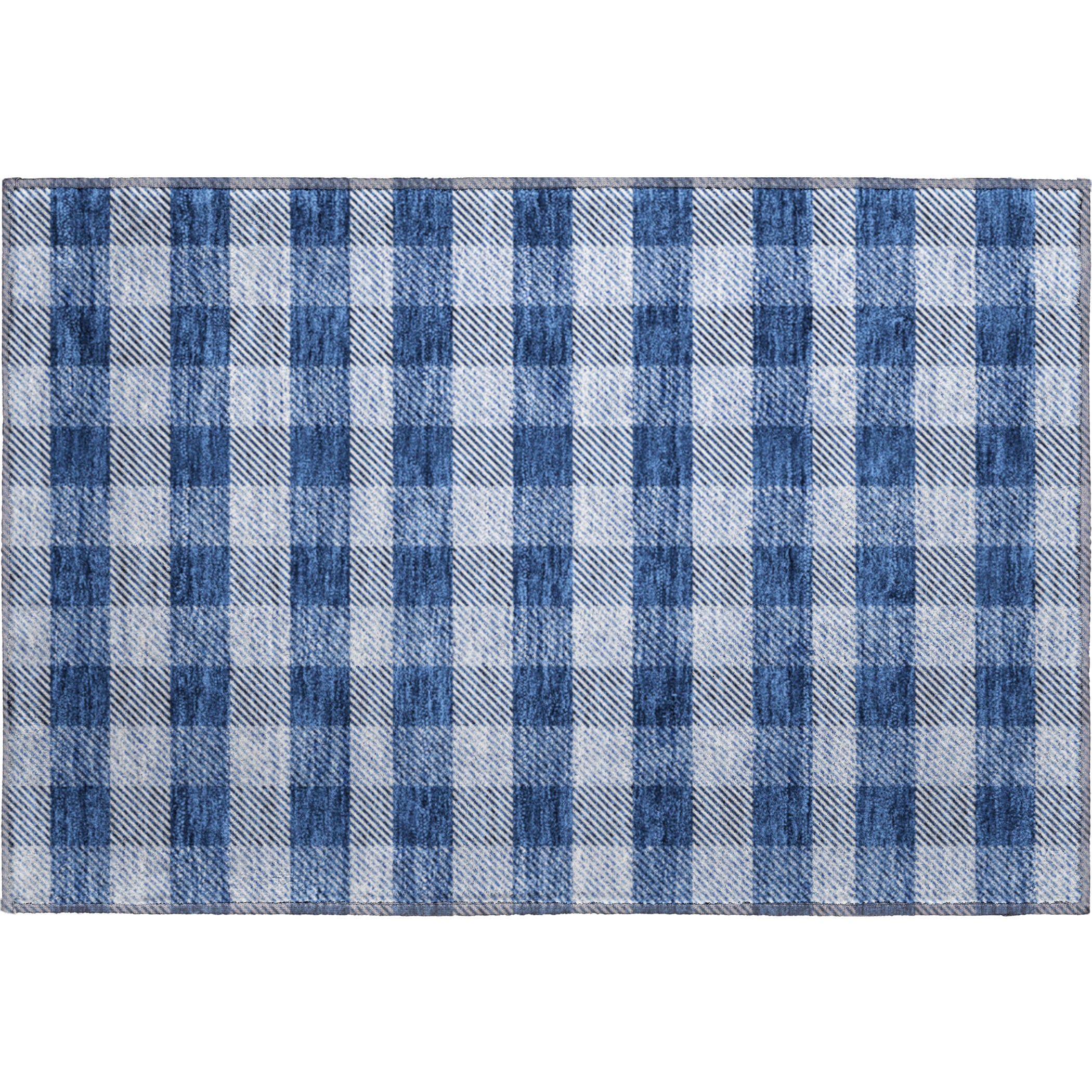 Bruges Machine Washable Transitional Navy Blue Rug 1'8" x 2'6" #shape_Rectangle
