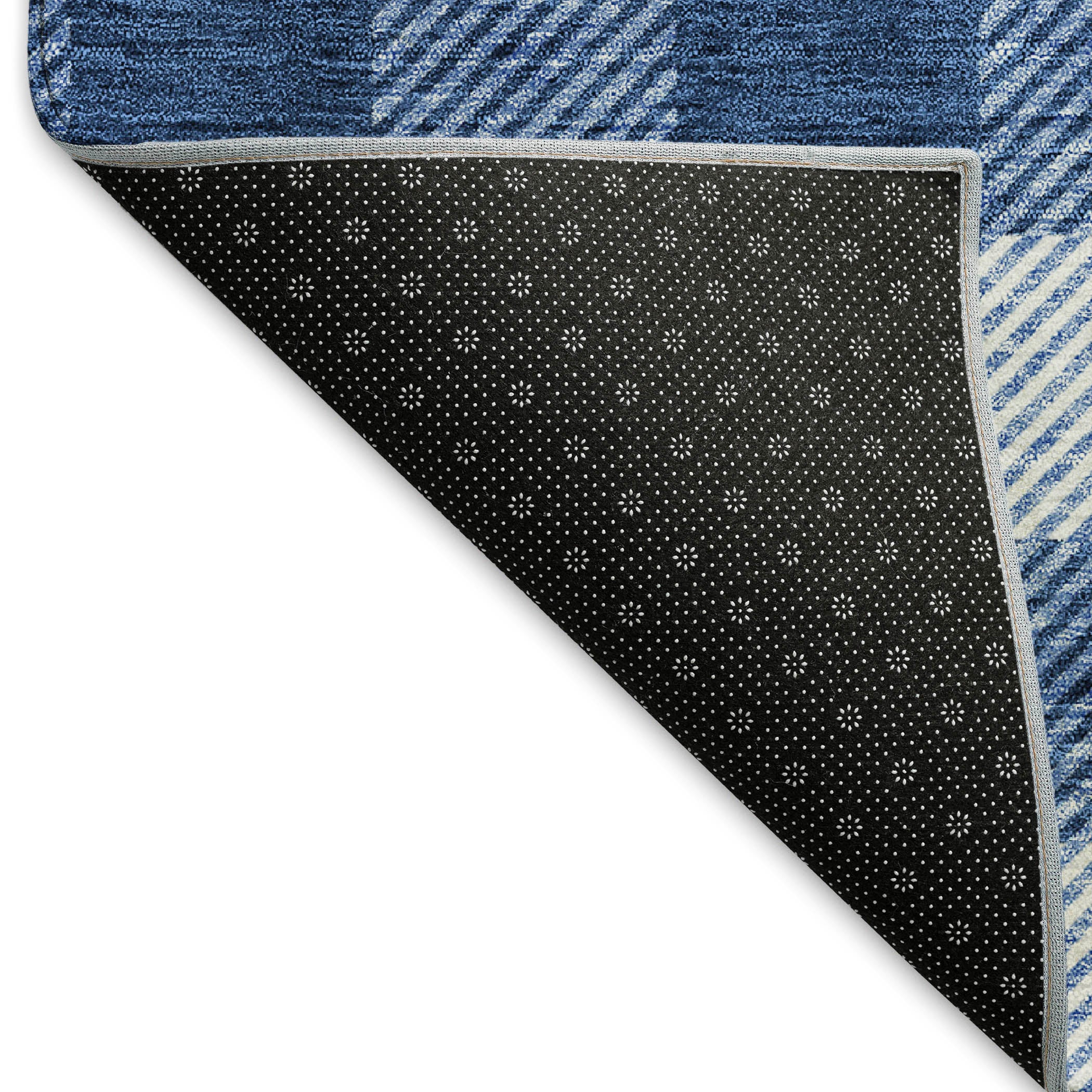 Bruges Machine Washable Transitional Navy Blue Rug 1'8" x 2'6" #shape_Rectangle