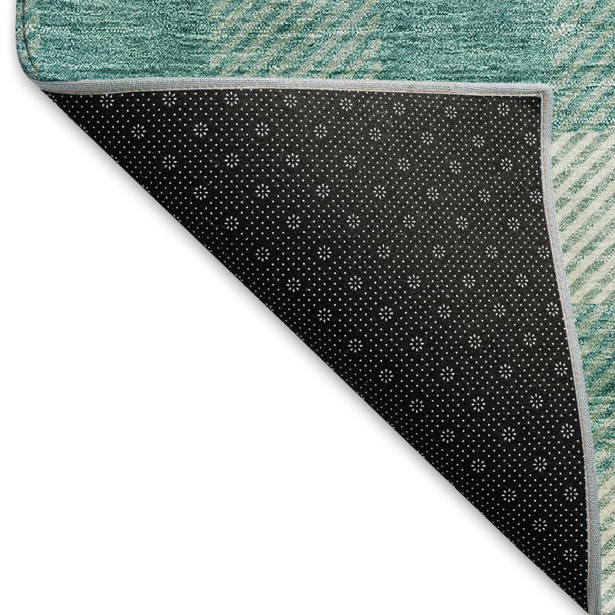 Bruges Machine Washable Transitional Teal Rug 1'8" x 2'6" #shape_Rectangle
