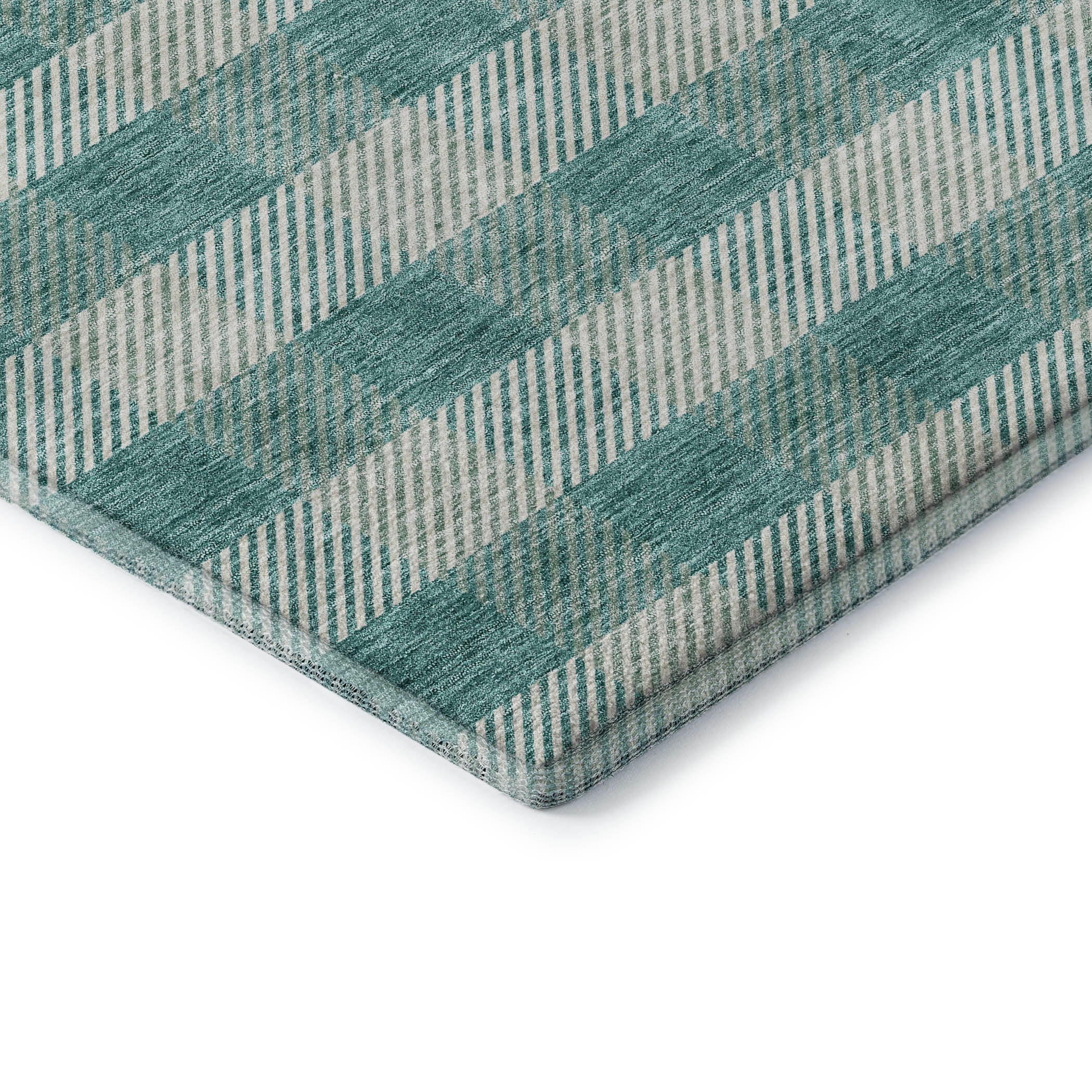 Bruges Machine Washable Transitional Teal Rug 1'8" x 2'6" #shape_Rectangle