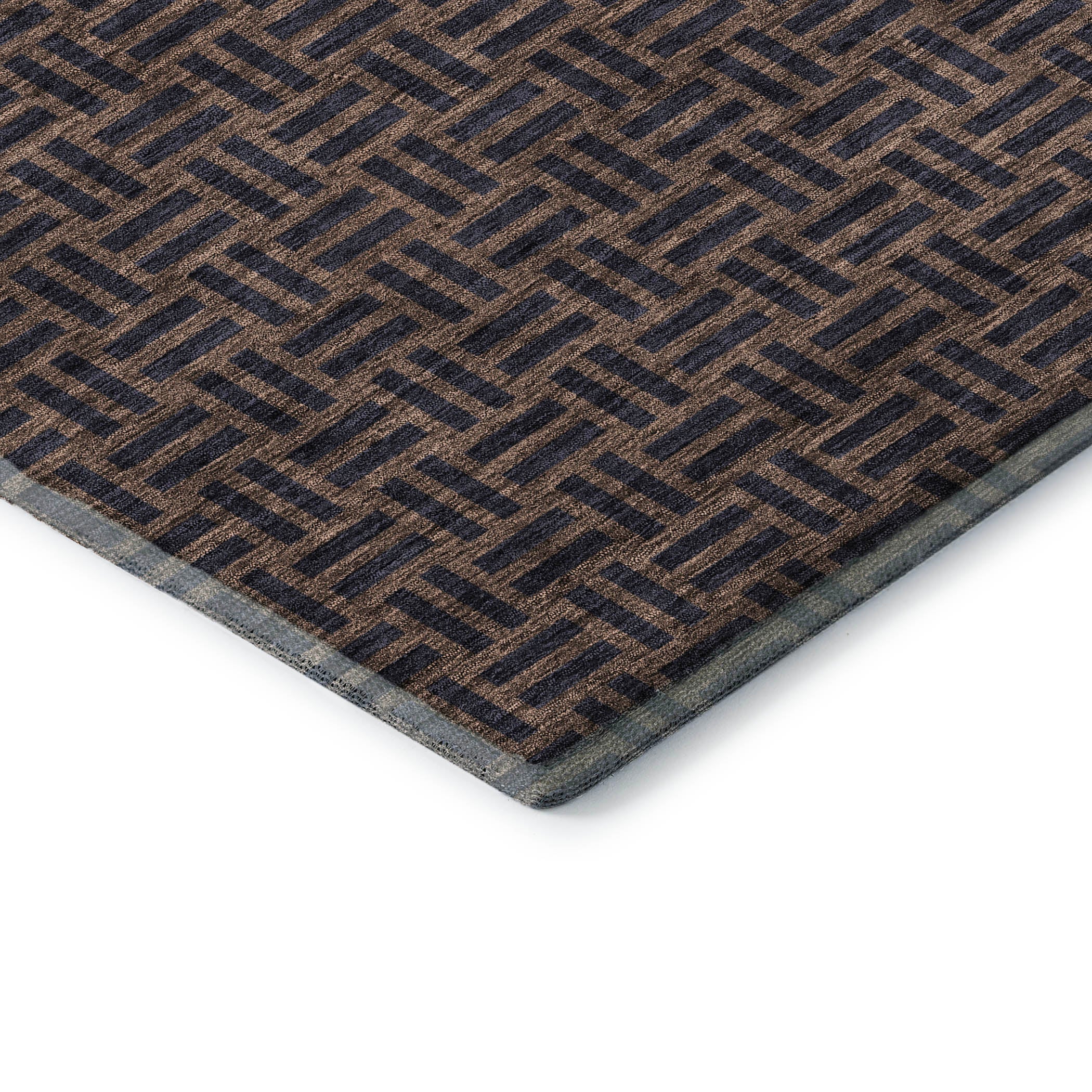 Bergen Machine Washable Transitional Chocolate Brown Rug 1'8" x 2'6" #shape_Rectangle