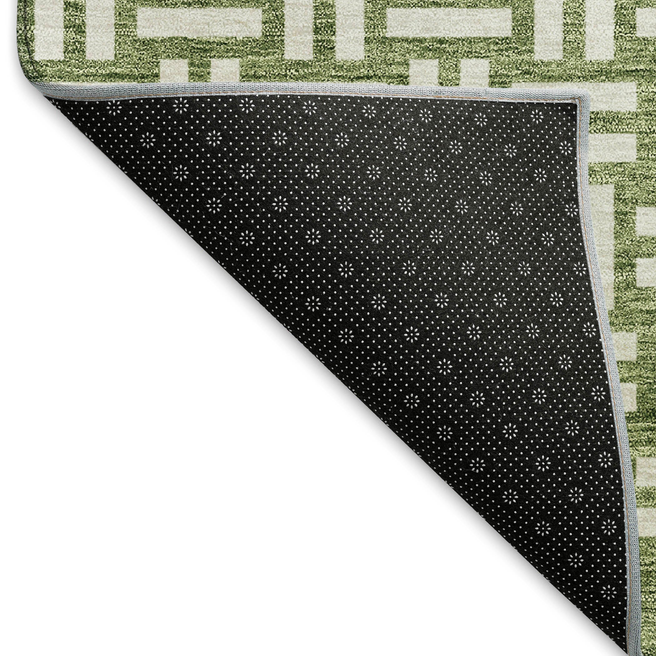 Bergen Machine Washable Transitional Green Rug 1'8" x 2'6" #shape_Rectangle