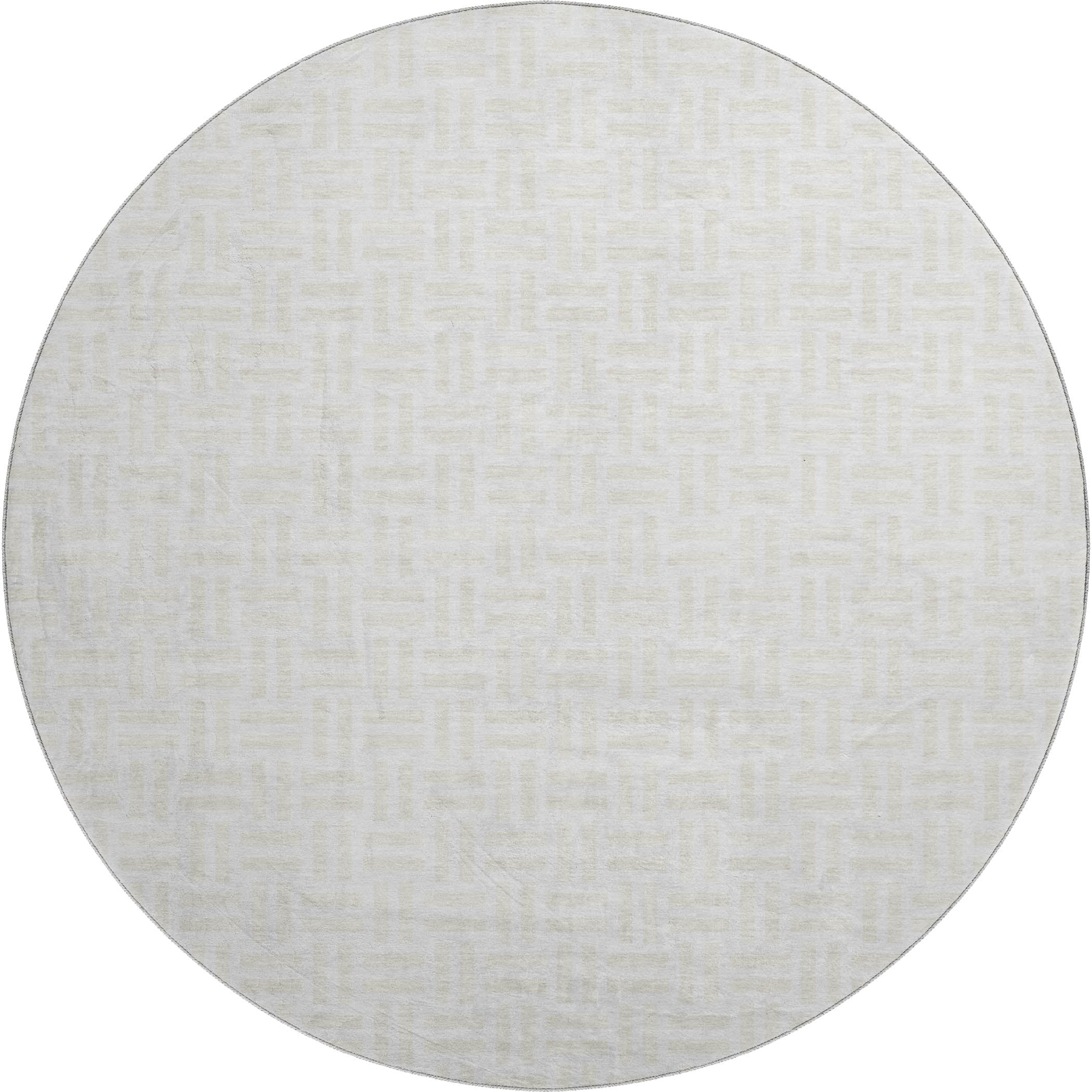 Bergen Machine Washable Transitional Ivory Rug 8' x 8' #shape_Round
