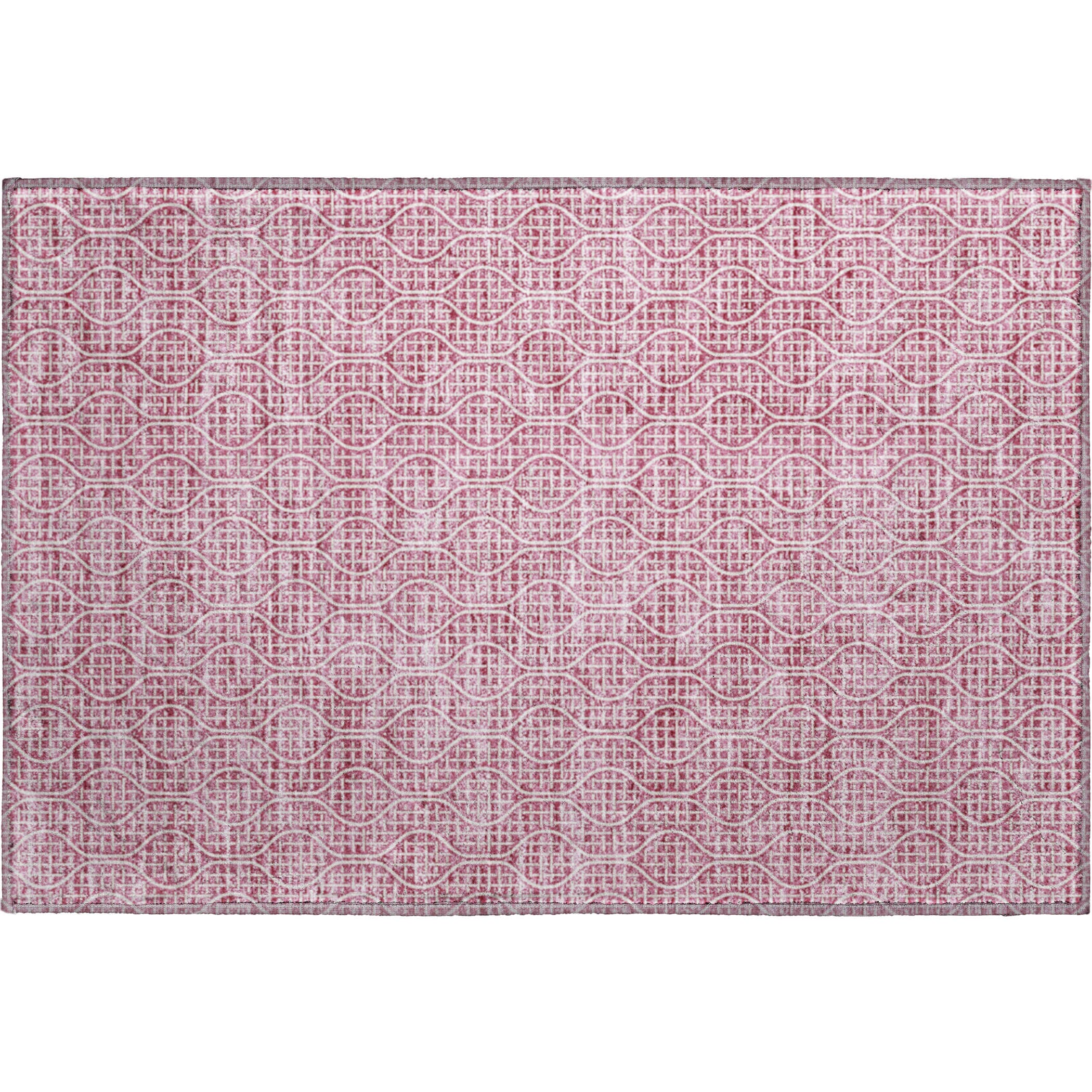Bruges Machine Washable Transitional Blush Pink Rug 1'8" x 2'6" #shape_Rectangle