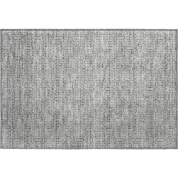 Bruges Machine Washable Transitional Gray Rug 1'8" x 2'6"