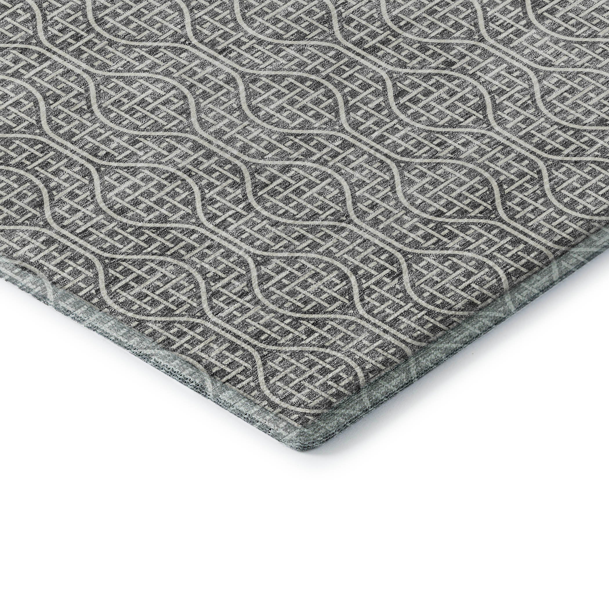 Bruges Machine Washable Transitional Gray Rug 1'8" x 2'6" #shape_Rectangle