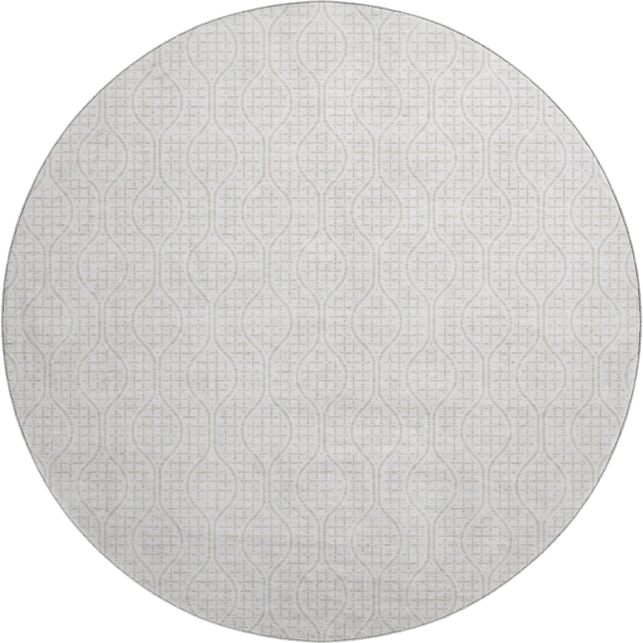 Bruges Machine Washable Transitional Ivory Rug 8' x 8' #shape_Round
