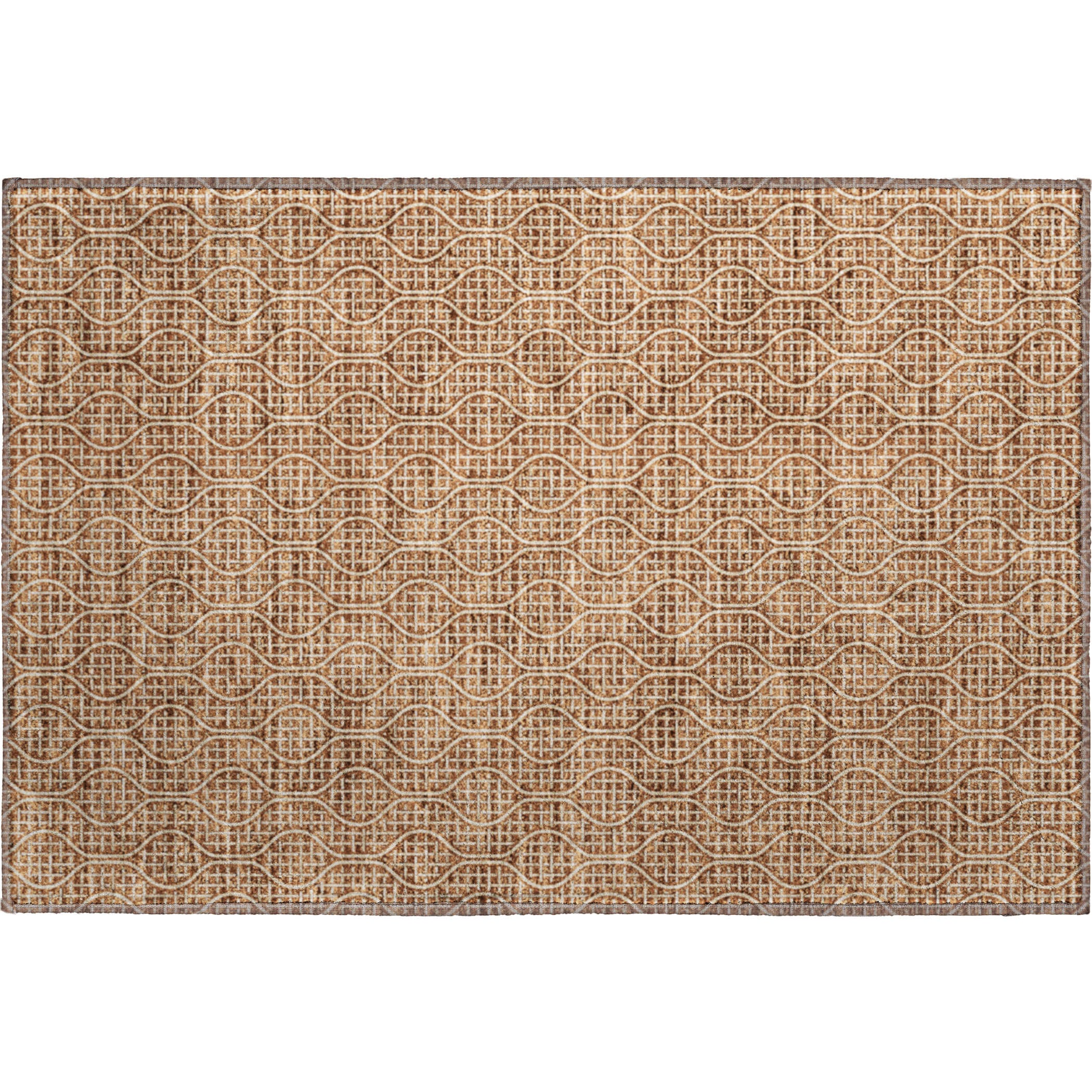 Bruges Machine Washable Transitional Paprika Orange Rug 1'8" x 2'6" #shape_Rectangle