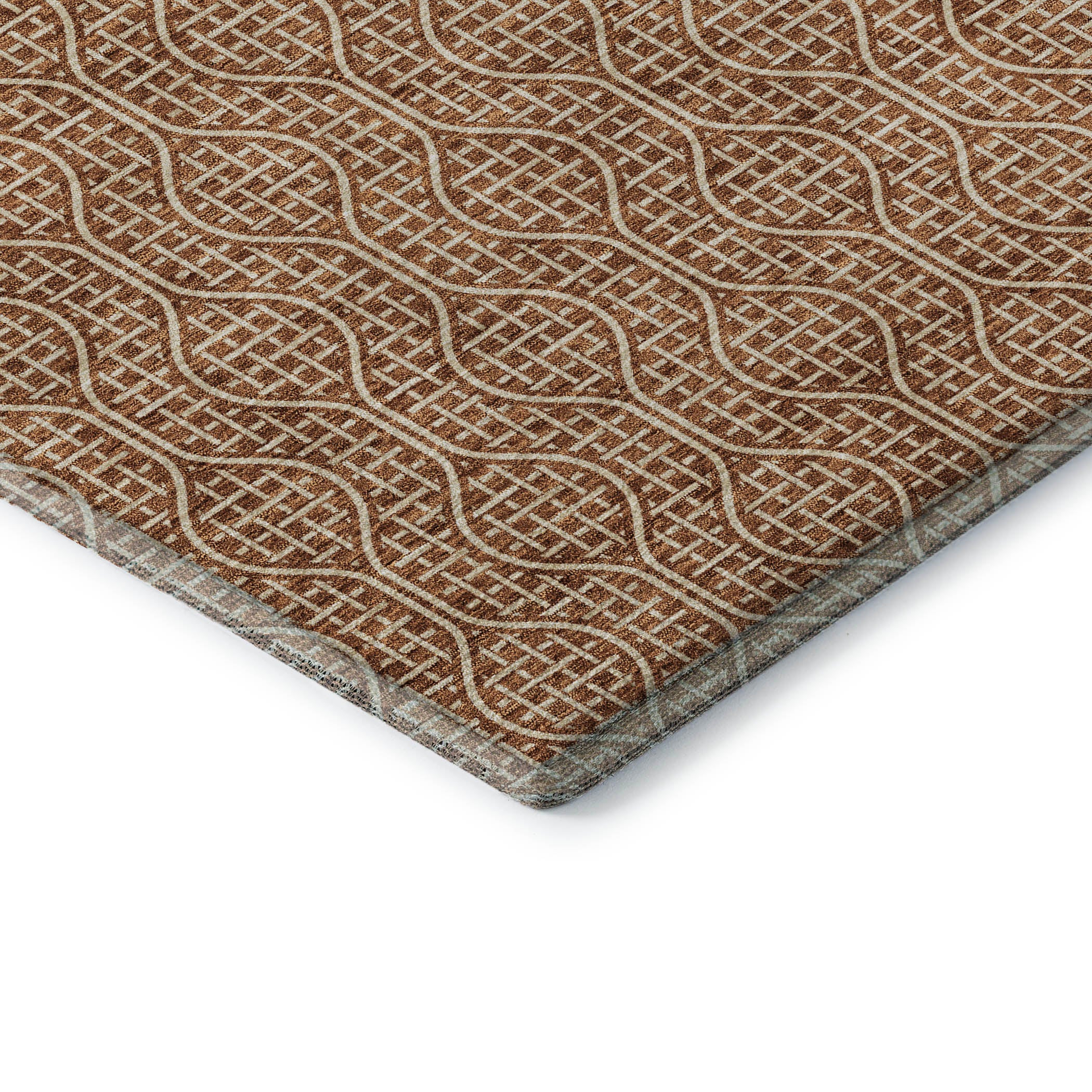 Bruges Machine Washable Transitional Paprika Orange Rug 1'8" x 2'6" #shape_Rectangle