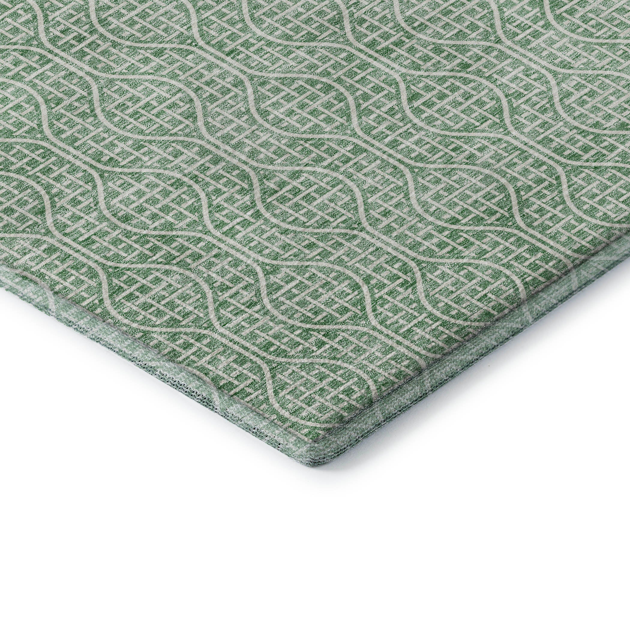 Bruges Machine Washable Transitional Sage Green Rug 1'8" x 2'6" #shape_Rectangle