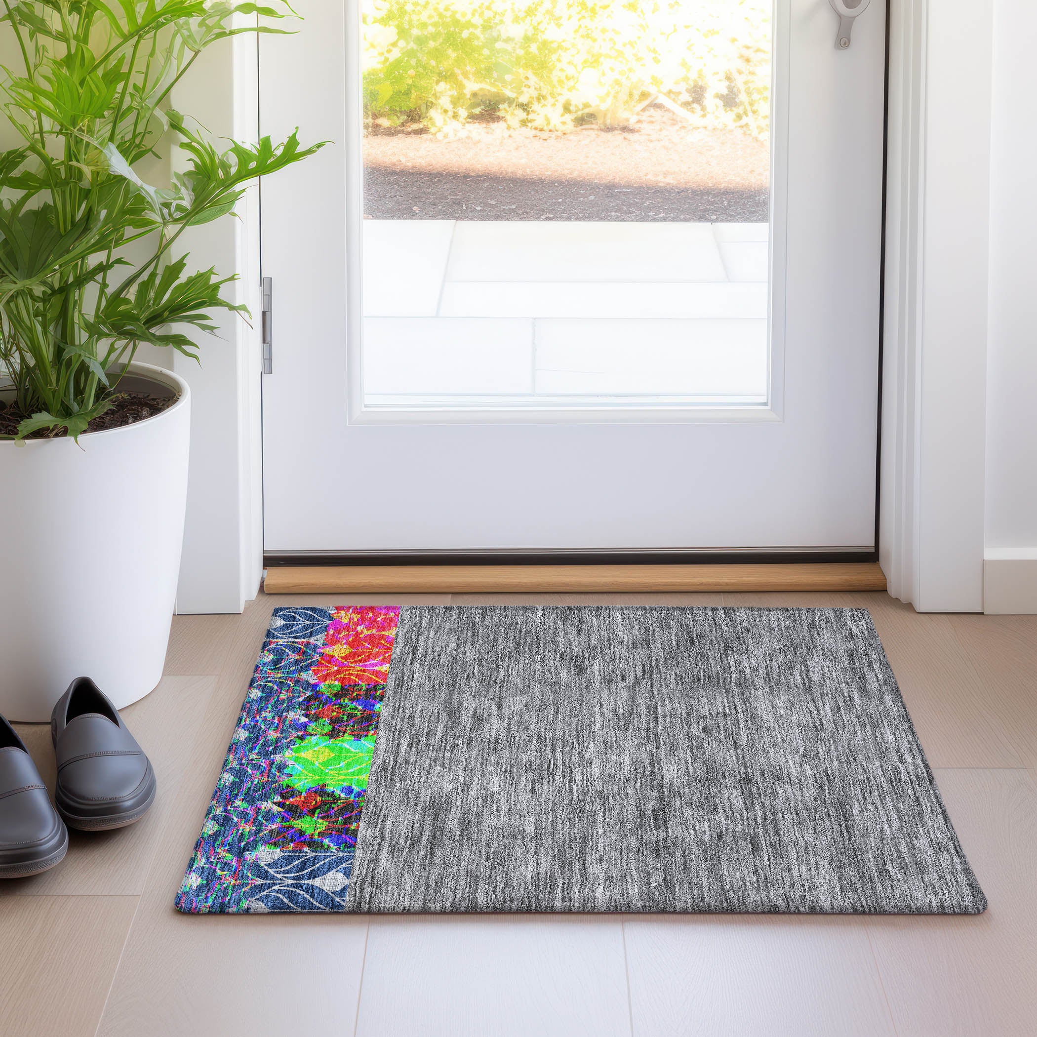 Marrakech Machine Washable Transitional Navy Blue Rug 1'8" x 2'6" #shape_Rectangle