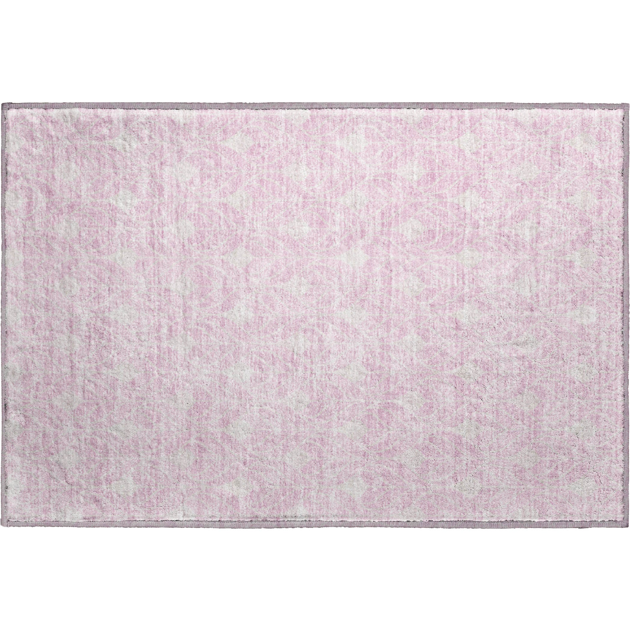 Marrakech Machine Washable Transitional Pink Rug 1'8" x 2'6" #shape_Rectangle