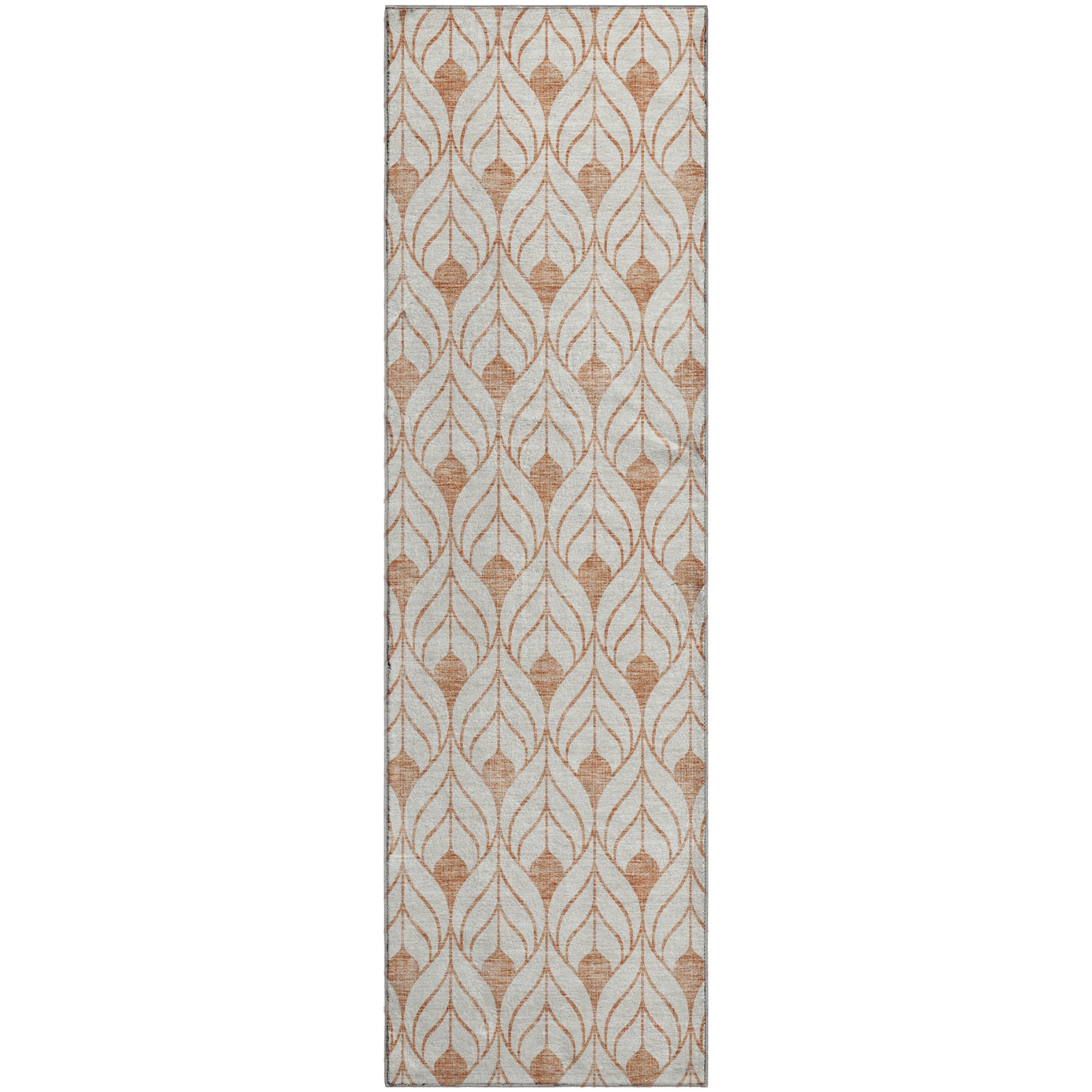 Marrakech Machine Washable Transitional Salmon Orange Rug 2'3" x 7'6" #shape_Runner