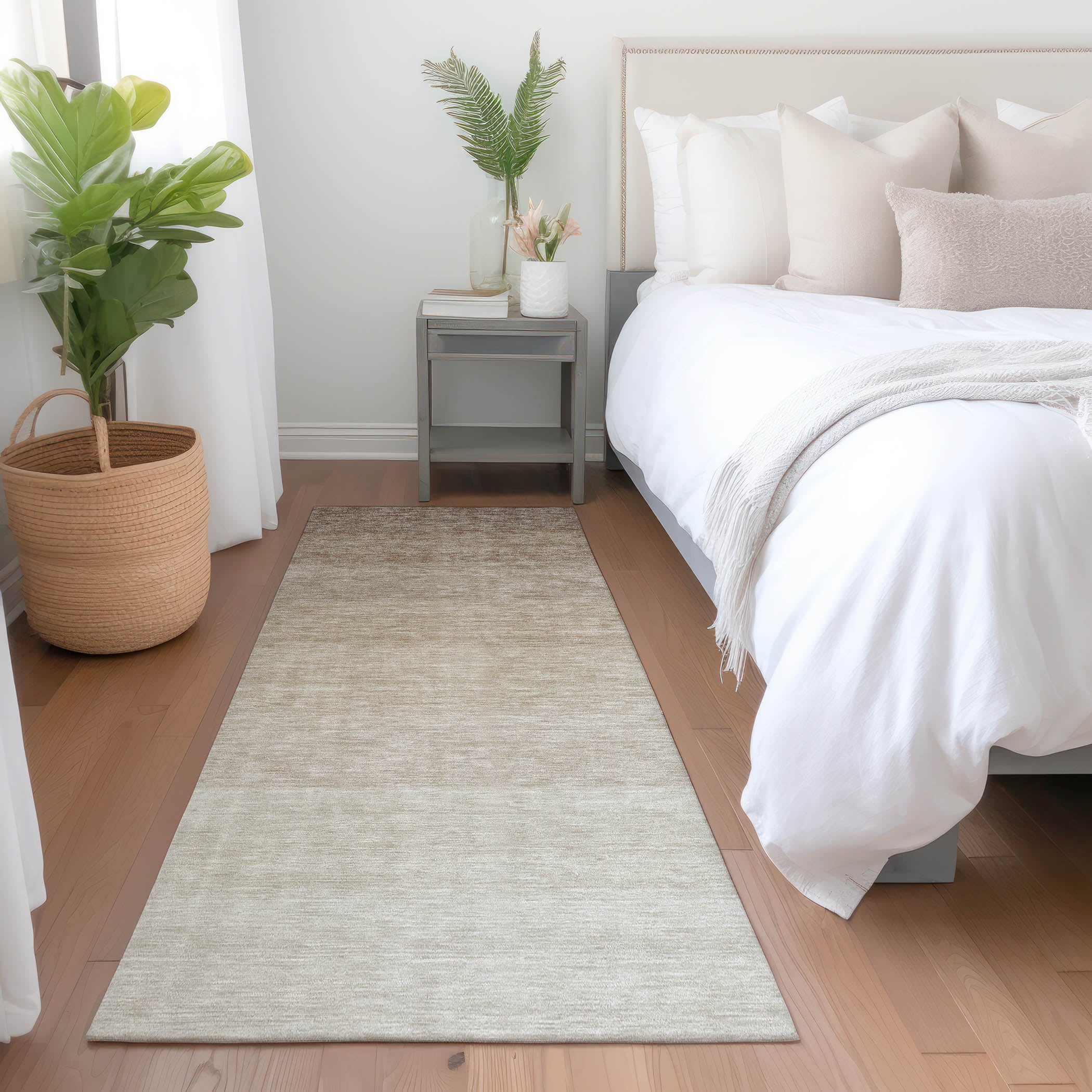 Salzburg Machine Washable Transitional Beige Brown Rug 2'3" x 7'6" #shape_Runner