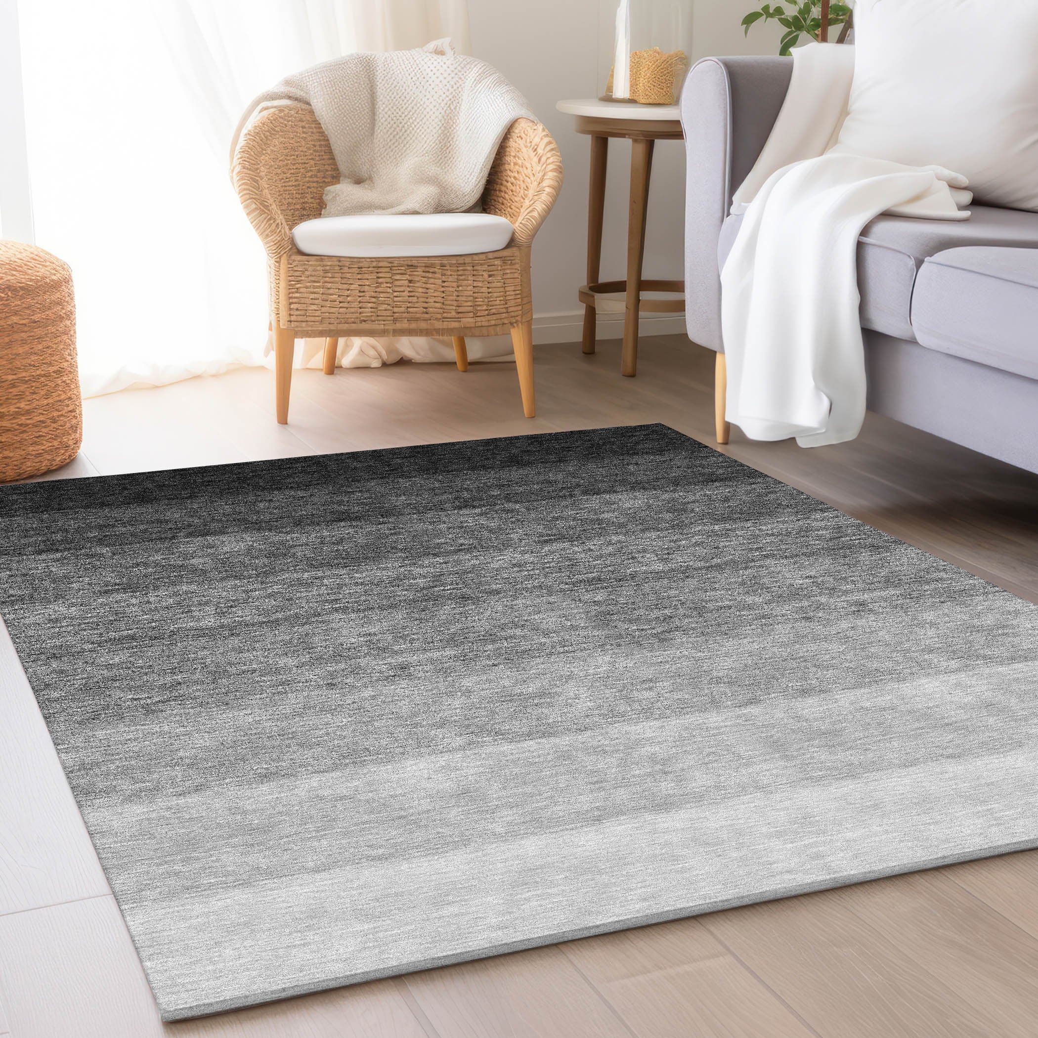 Salzburg Machine Washable Transitional Black Rug 2'6" x 3'10" #shape_Rectangle