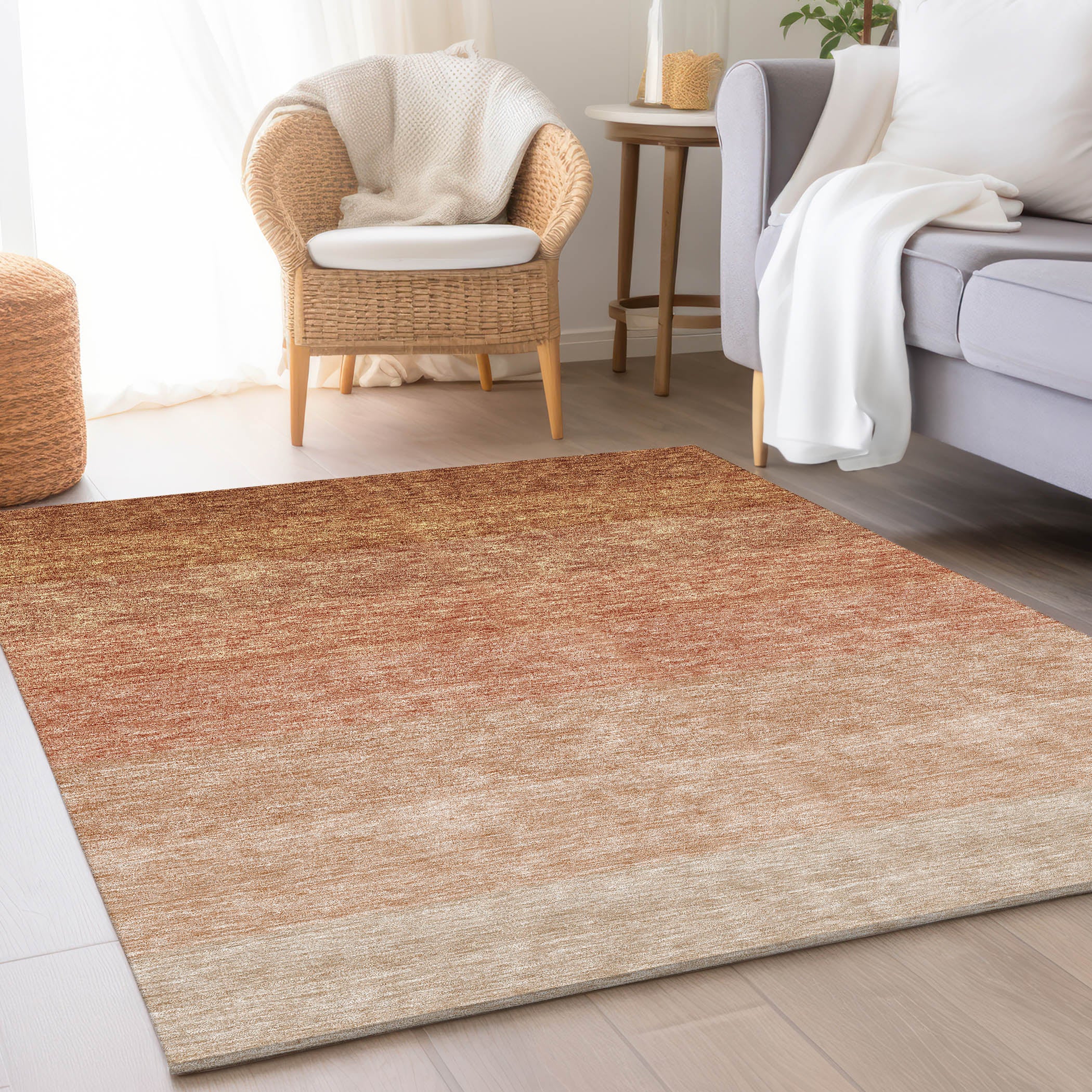 Salzburg Machine Washable Transitional Paprika Orange Rug 2'6" x 3'10" #shape_Rectangle