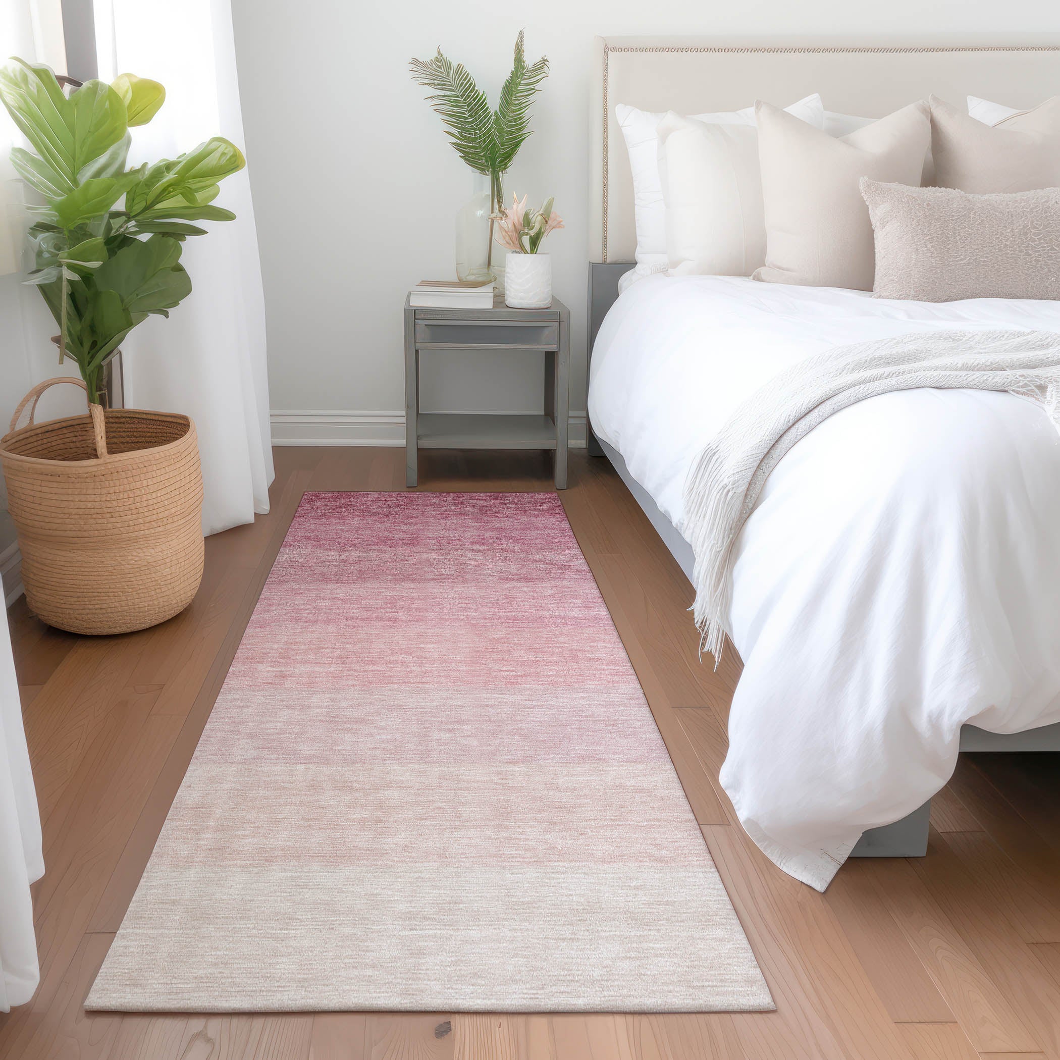 Salzburg Machine Washable Transitional Pink Rug 2'3" x 7'6" #shape_Runner
