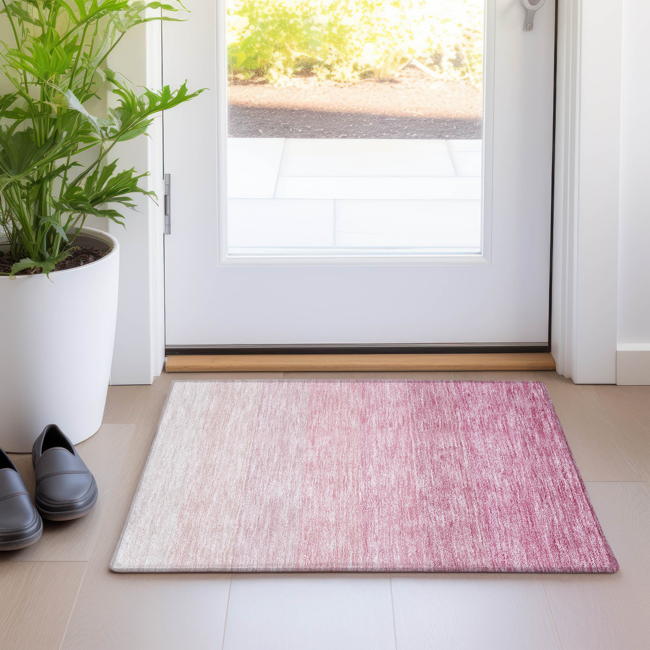 Salzburg Machine Washable Transitional Pink Rug 1'8" x 2'6" #shape_Rectangle