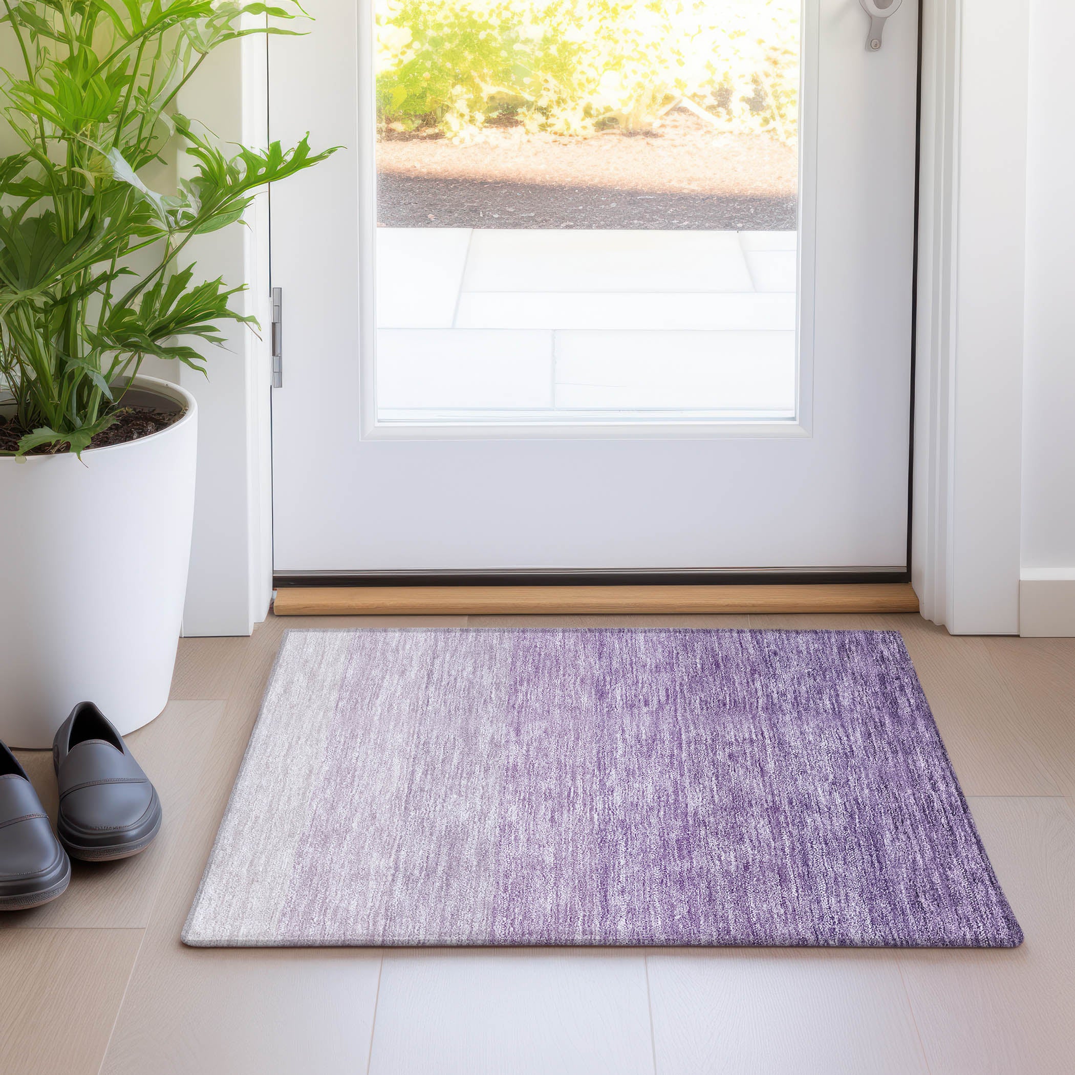 Salzburg Machine Washable Transitional Purple Rug 1'8" x 2'6" #shape_Rectangle