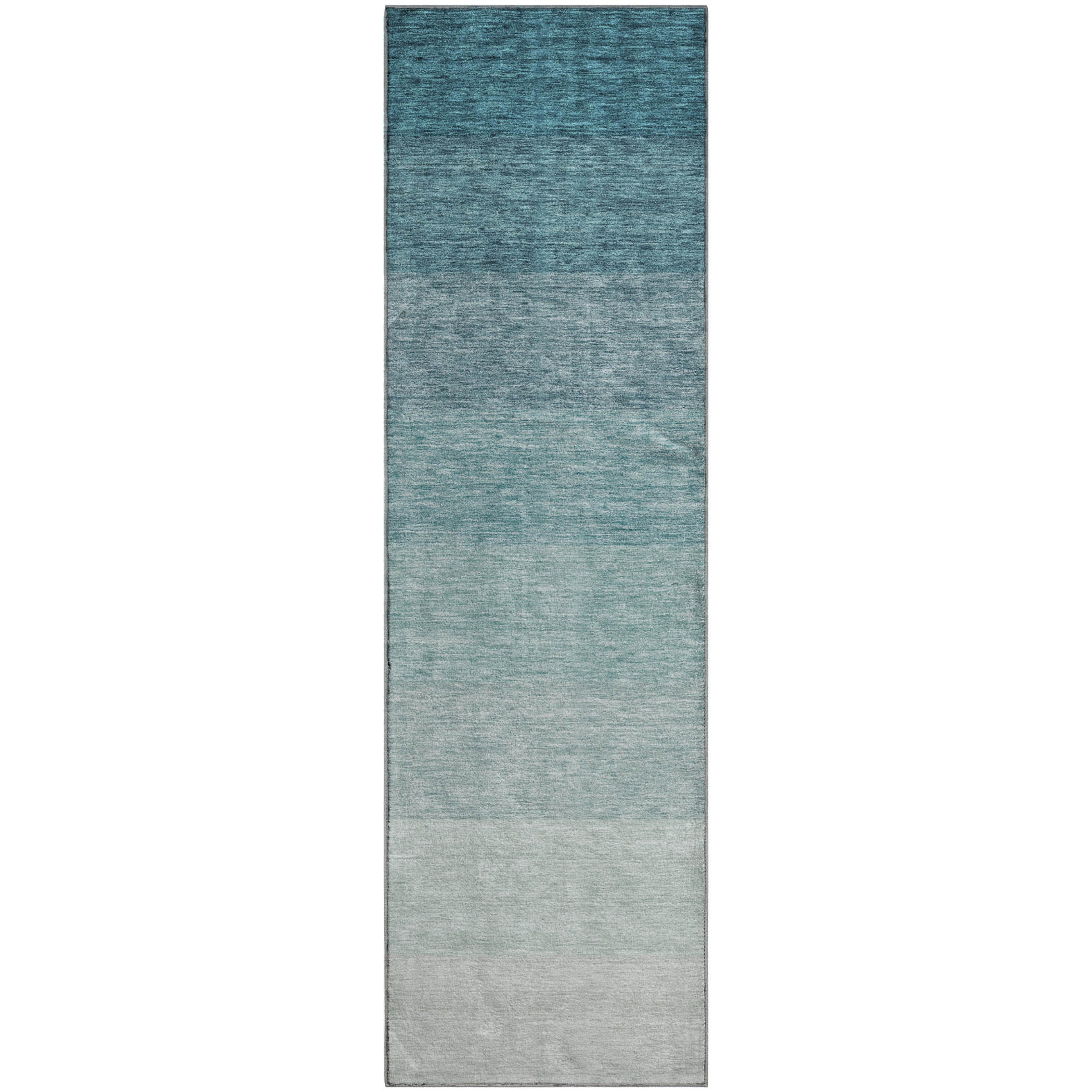 Salzburg Machine Washable Transitional Teal Rug 2'3" x 7'6" #shape_Runner