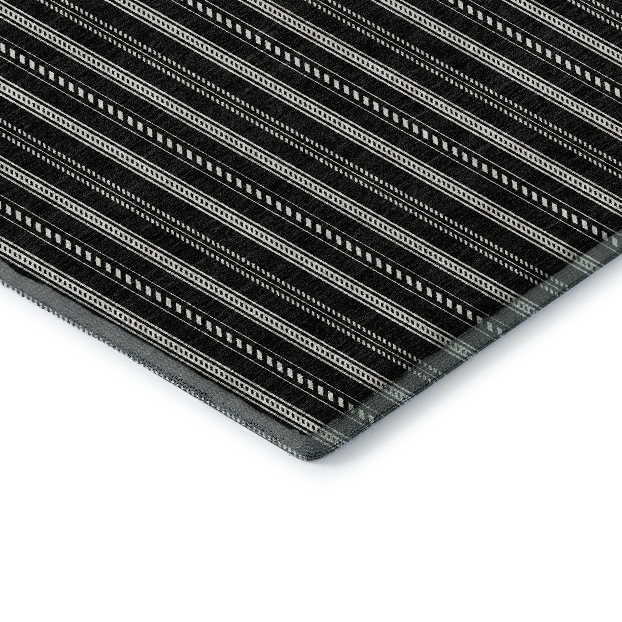 Dublin Machine Washable Transitional Black Rug 1'8" x 2'6" #shape_Rectangle
