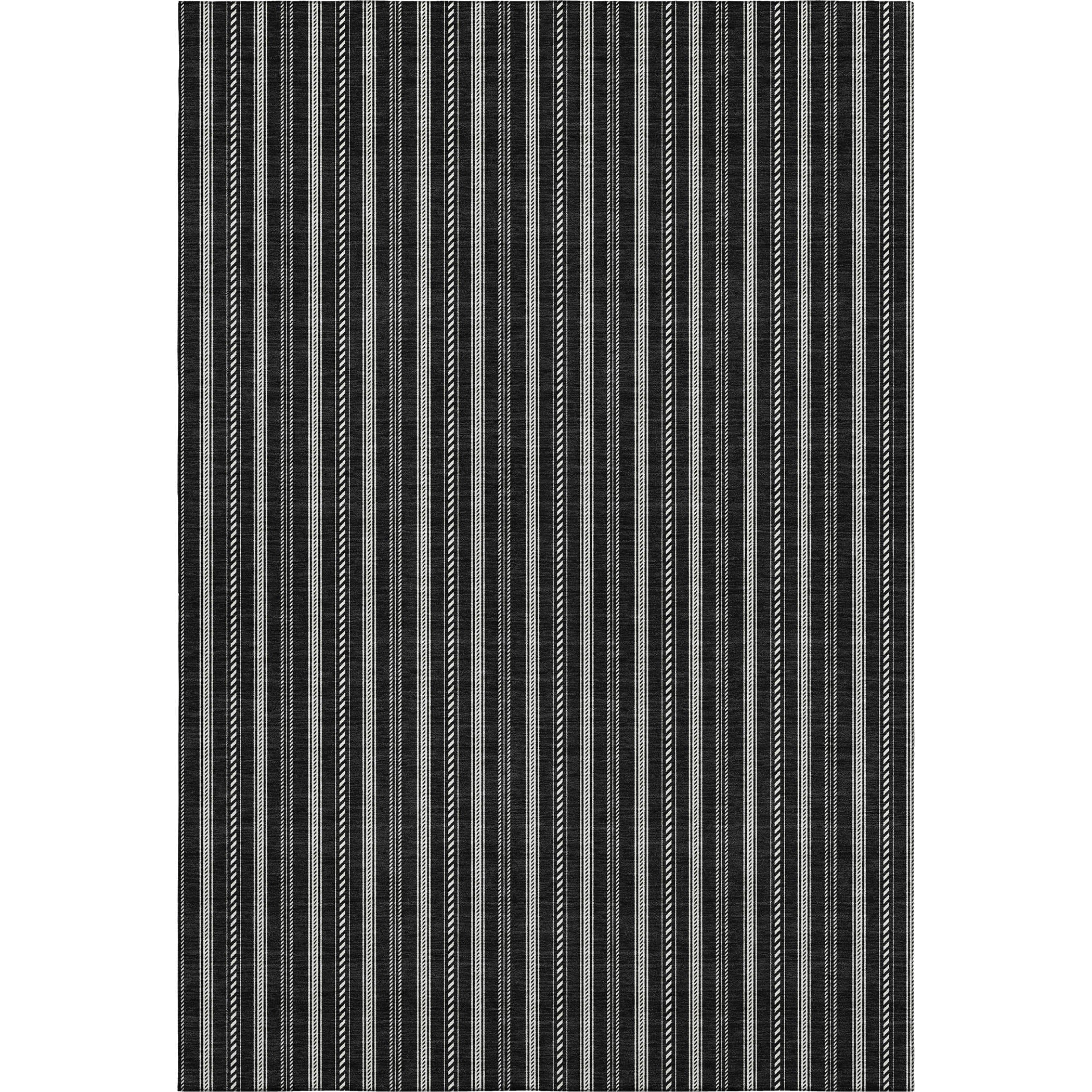 Dublin Machine Washable Transitional Black Rug 2'6" x 3'10" #shape_Rectangle
