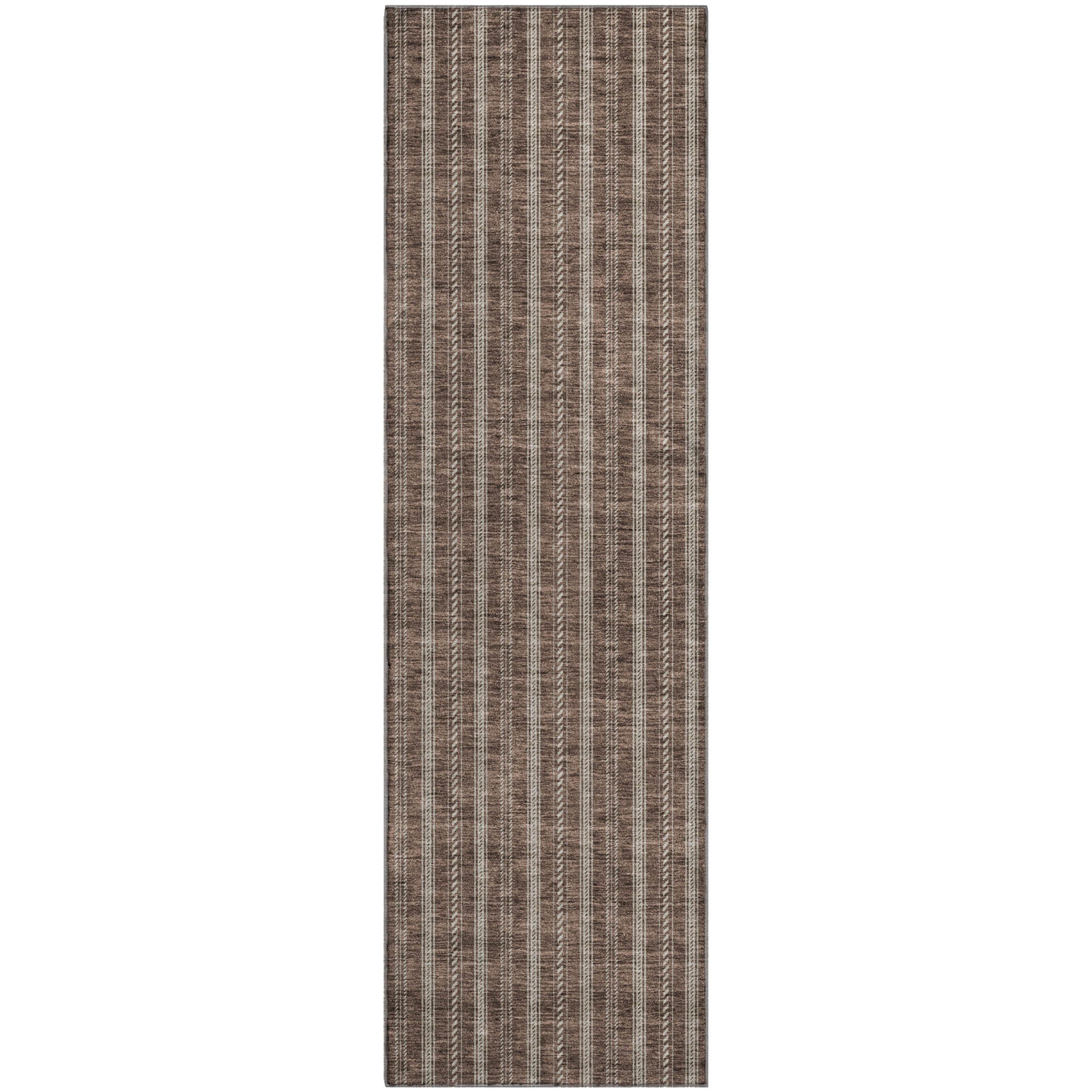 Dublin Machine Washable Transitional Brown Rug 2'3" x 7'6" #shape_Runner