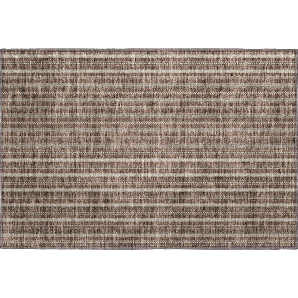 Dublin Machine Washable Transitional Brown Rug 1'8" x 2'6"