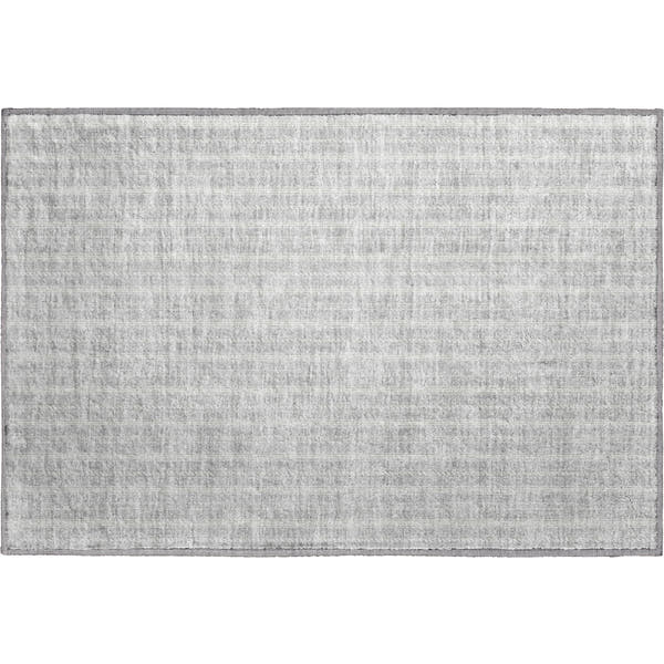 Dublin Machine Washable Transitional Silver Gray Rug 1'8" x 2'6"