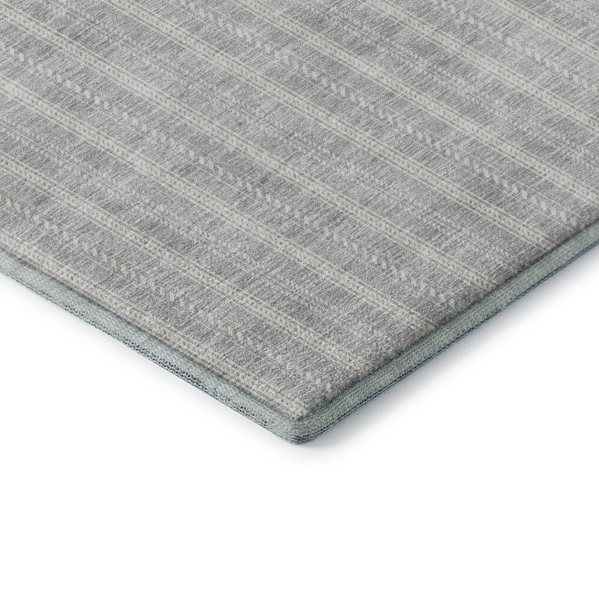 Dublin Machine Washable Transitional Silver Gray Rug 1'8" x 2'6" #shape_Rectangle