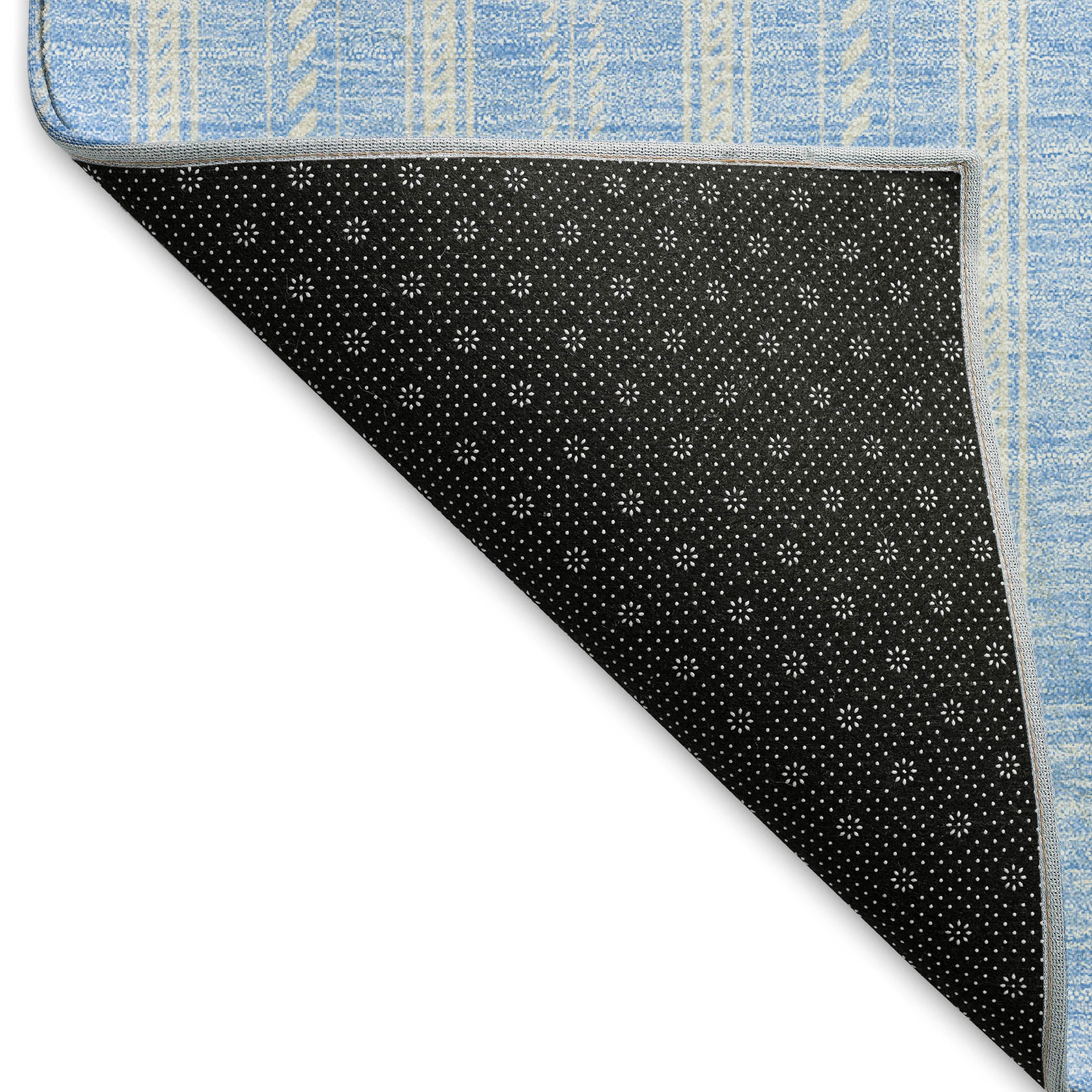Dublin Machine Washable Transitional Sky Blue Rug 1'8" x 2'6" #shape_Rectangle