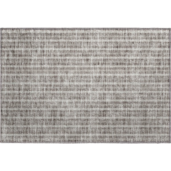 Dublin Machine Washable Transitional Taupe Brown Rug 1'8" x 2'6"