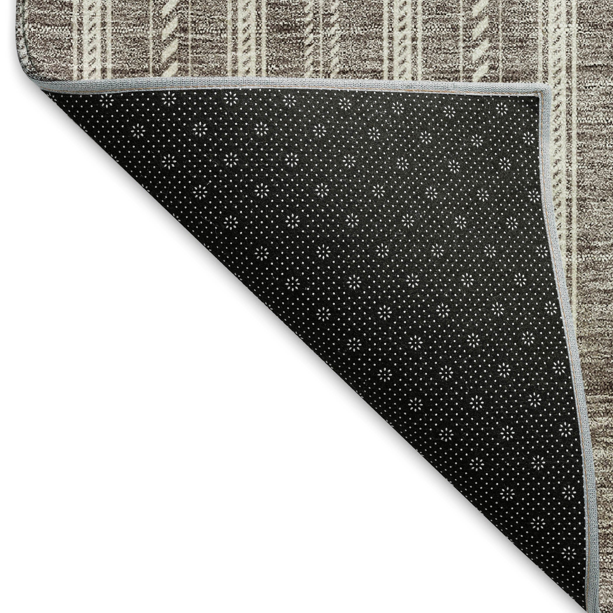 Dublin Machine Washable Transitional Taupe Brown Rug 1'8" x 2'6" #shape_Rectangle