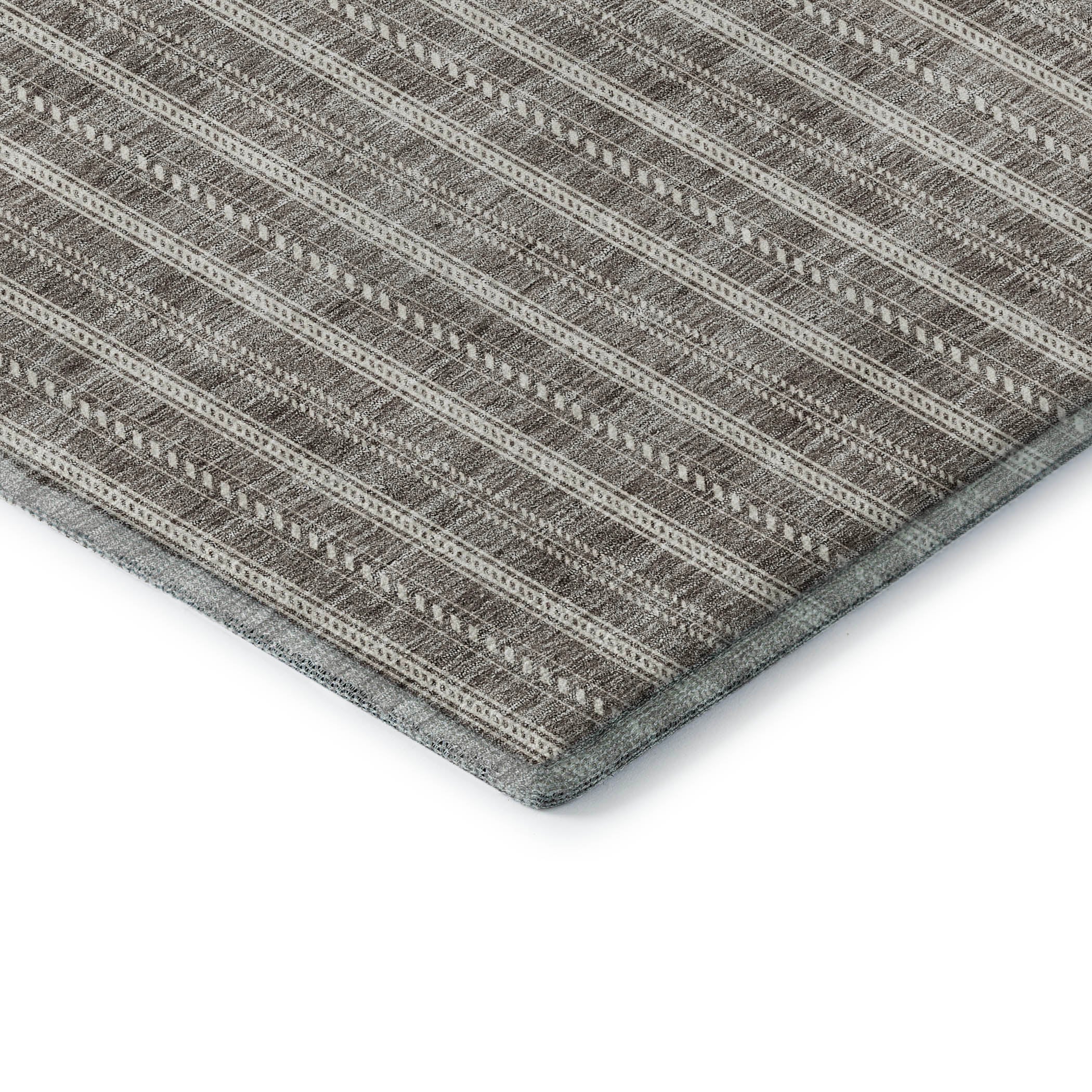 Dublin Machine Washable Transitional Taupe Brown Rug 1'8" x 2'6" #shape_Rectangle