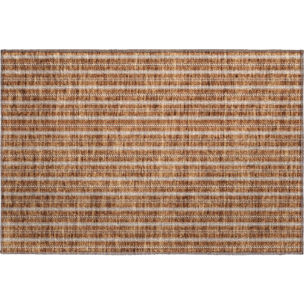 Dublin Machine Washable Transitional Terracotta Orange Rug 1'8" x 2'6"